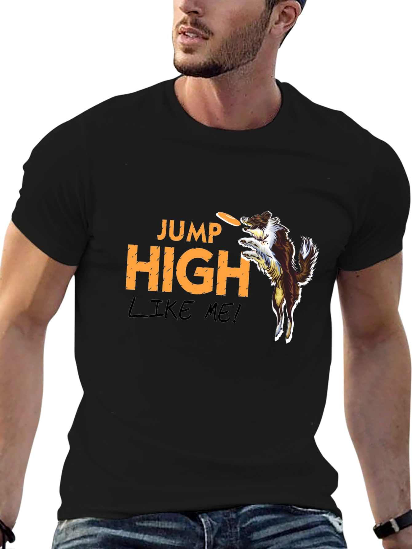 Black Jump High Dog Graphic T-Shirt view 6