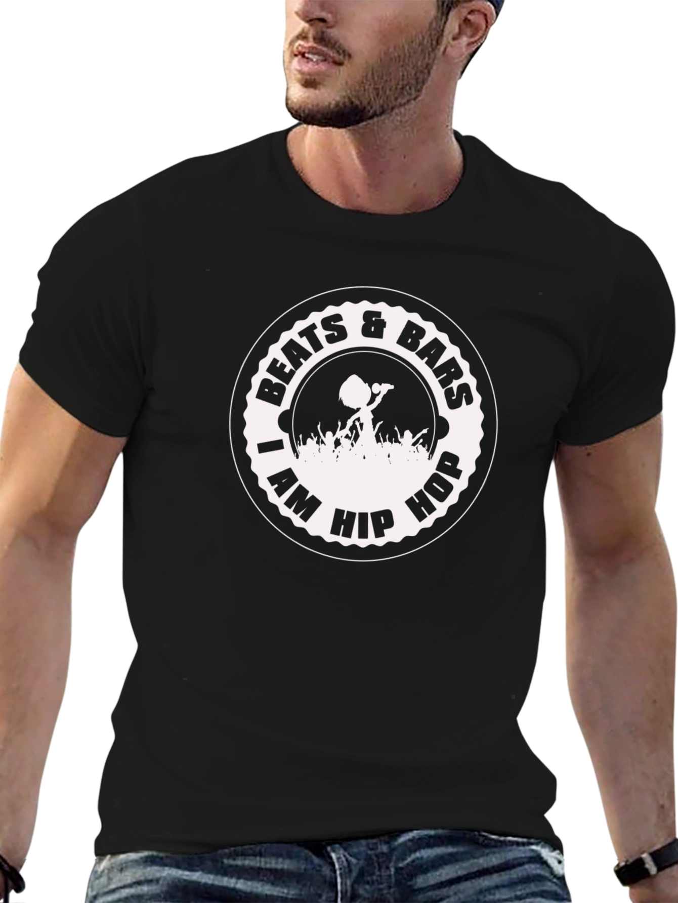 Beats & Bars I Am Hip Hop Black T-Shirt - 6