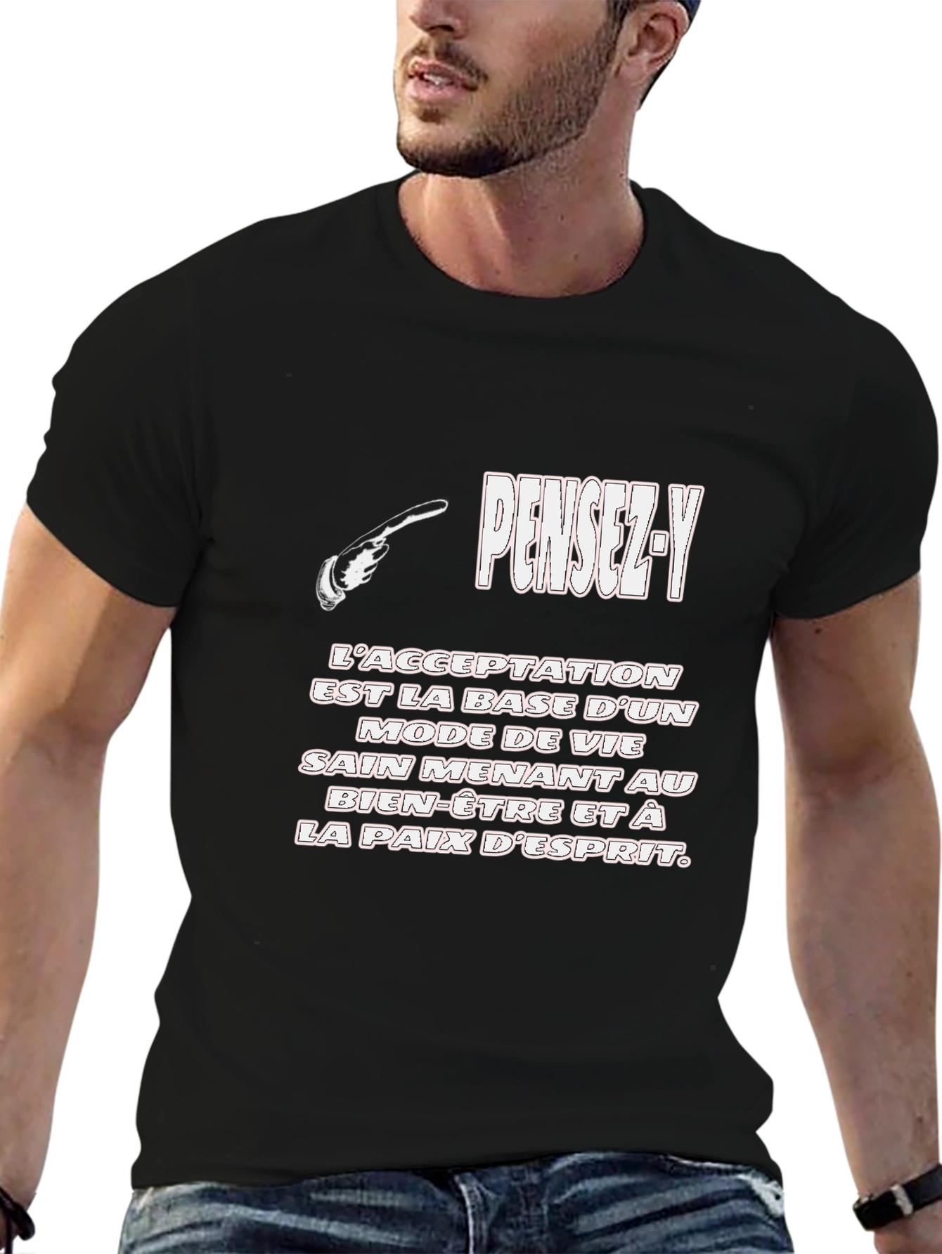Black Pensez-Y Graphic Tee - Acceptance & Peace of Mind view 6
