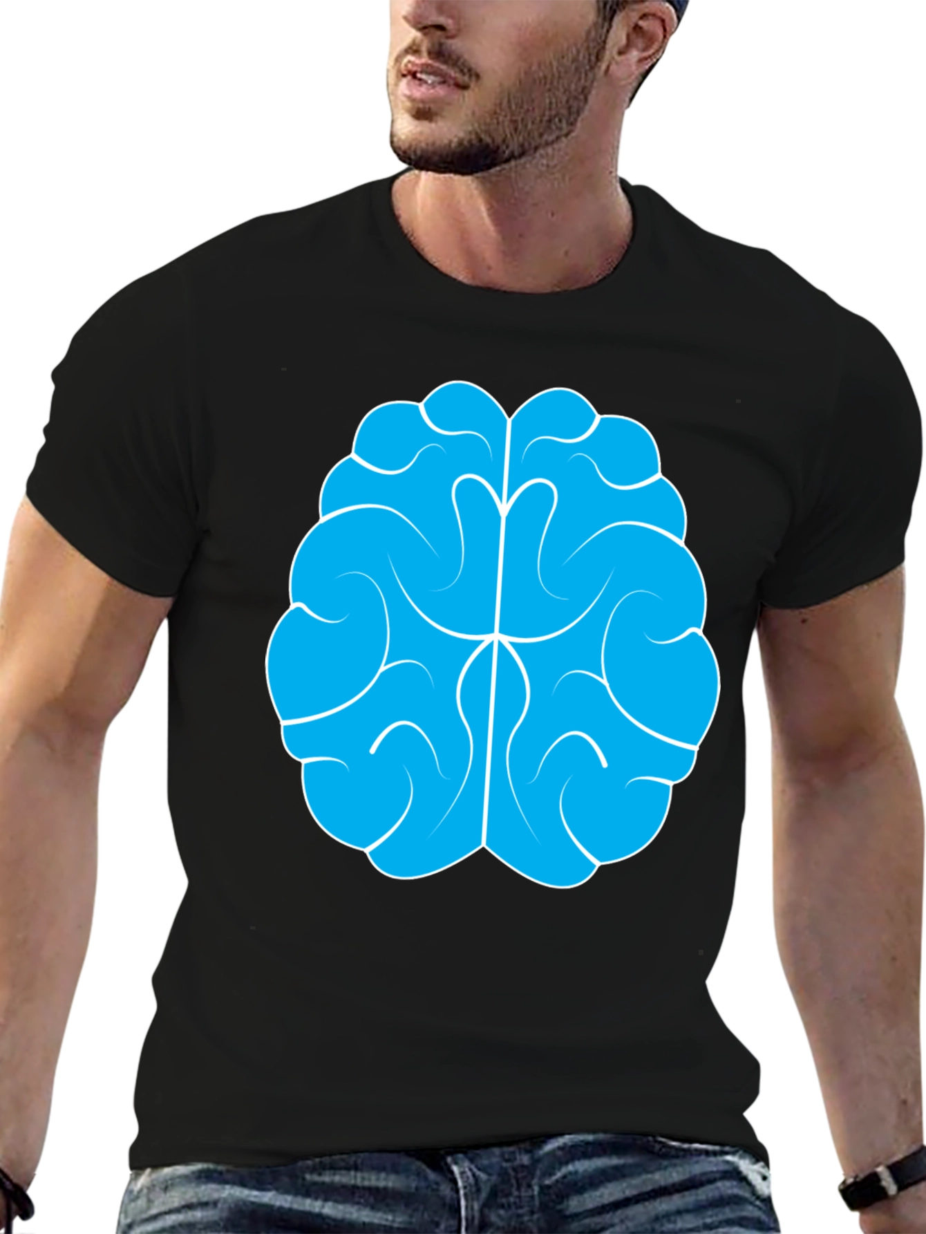 Black Brain Graphic Tee - Black Cotton Blend view 6