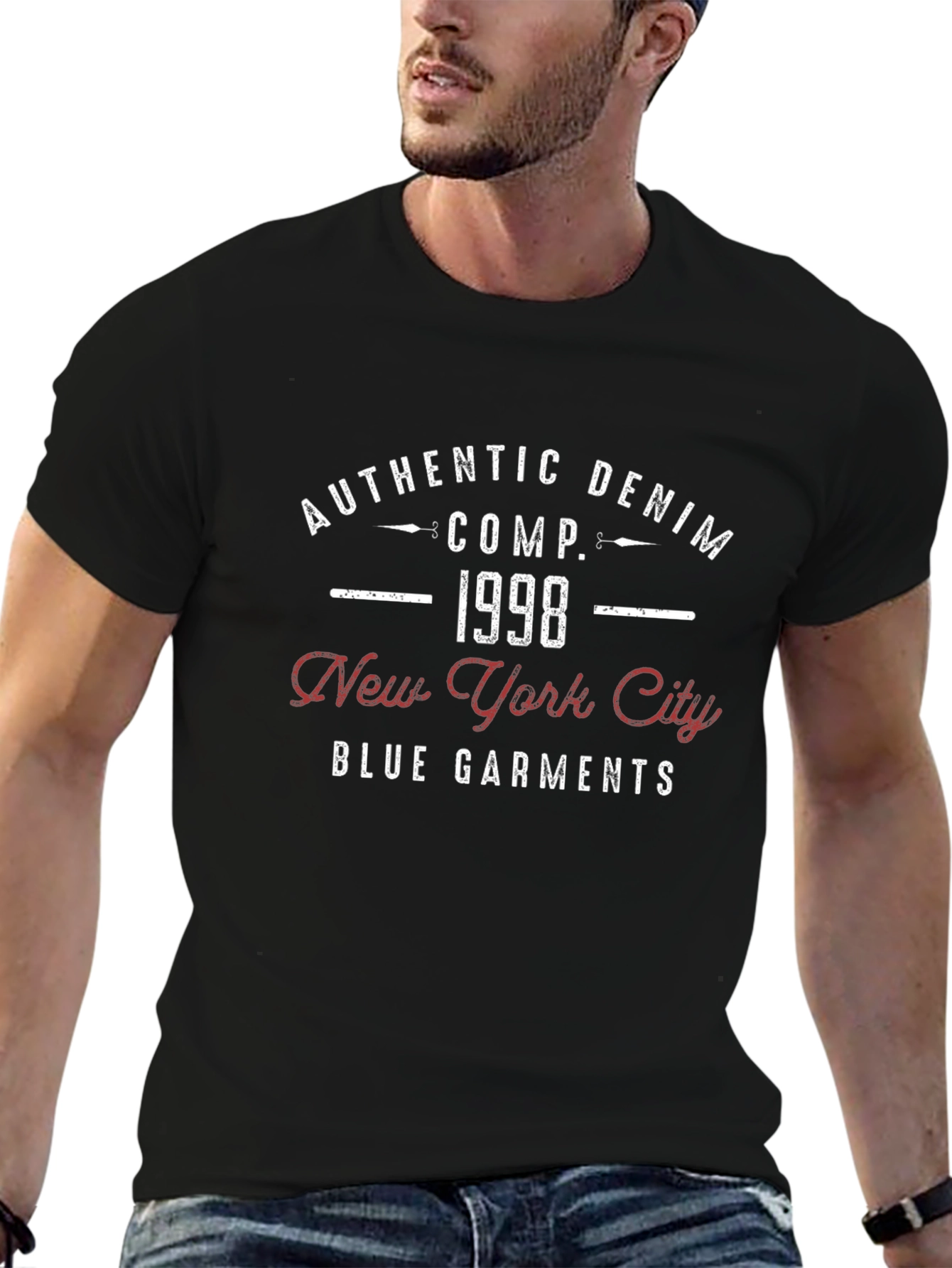 Black Authentic Denim T-Shirt - New York City Garments - 1998 view 6