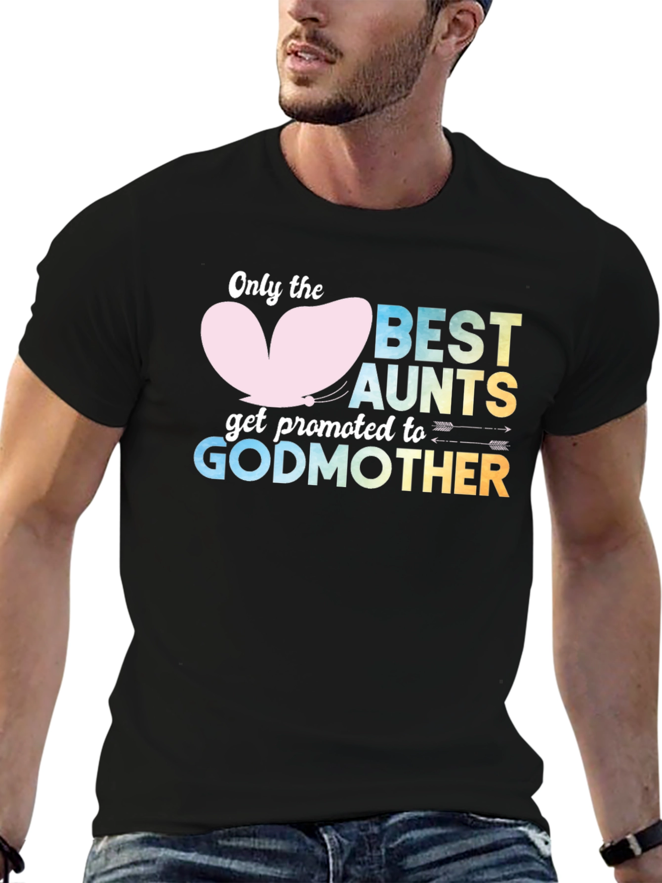 Black Best Aunts Get Promoted to Godmother T-Shirt view 6