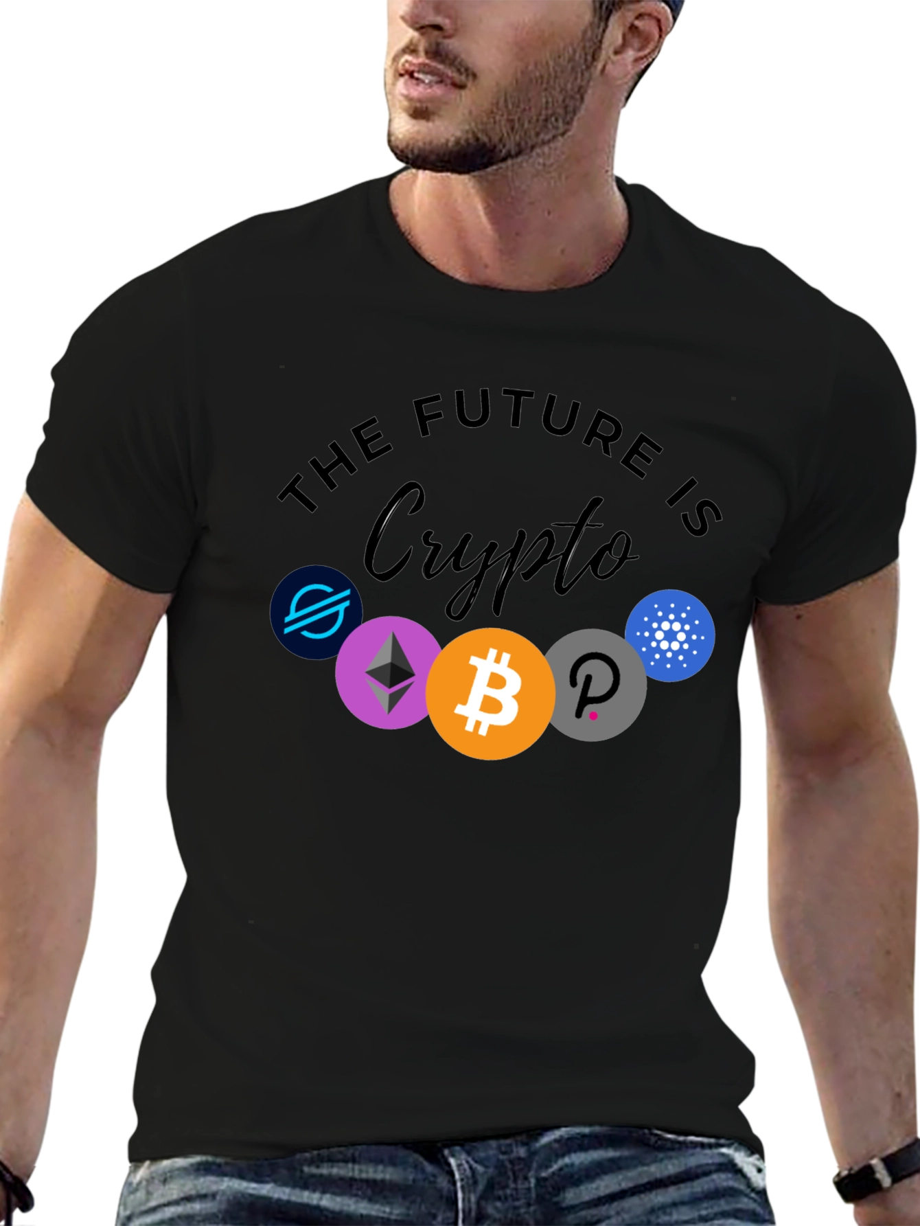 Black The Future is Crypto Black Graphic Tee view 6
