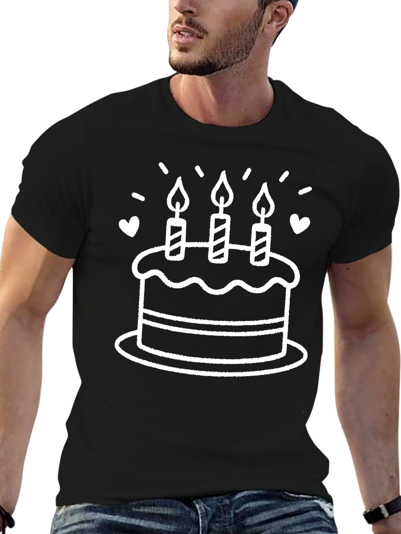Black Birthday Cake Graphic Tee - Unisex view 6