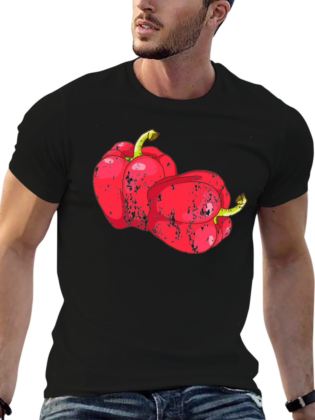 Black Red Pepper Graphic T-Shirt - Unique Design view 6