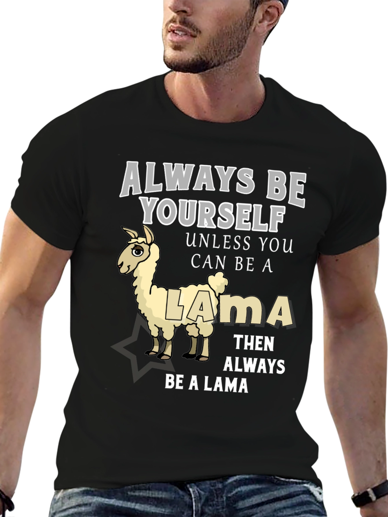 Black Always Be Yourself Unless You Can Be A Llama T-Shirt view 6
