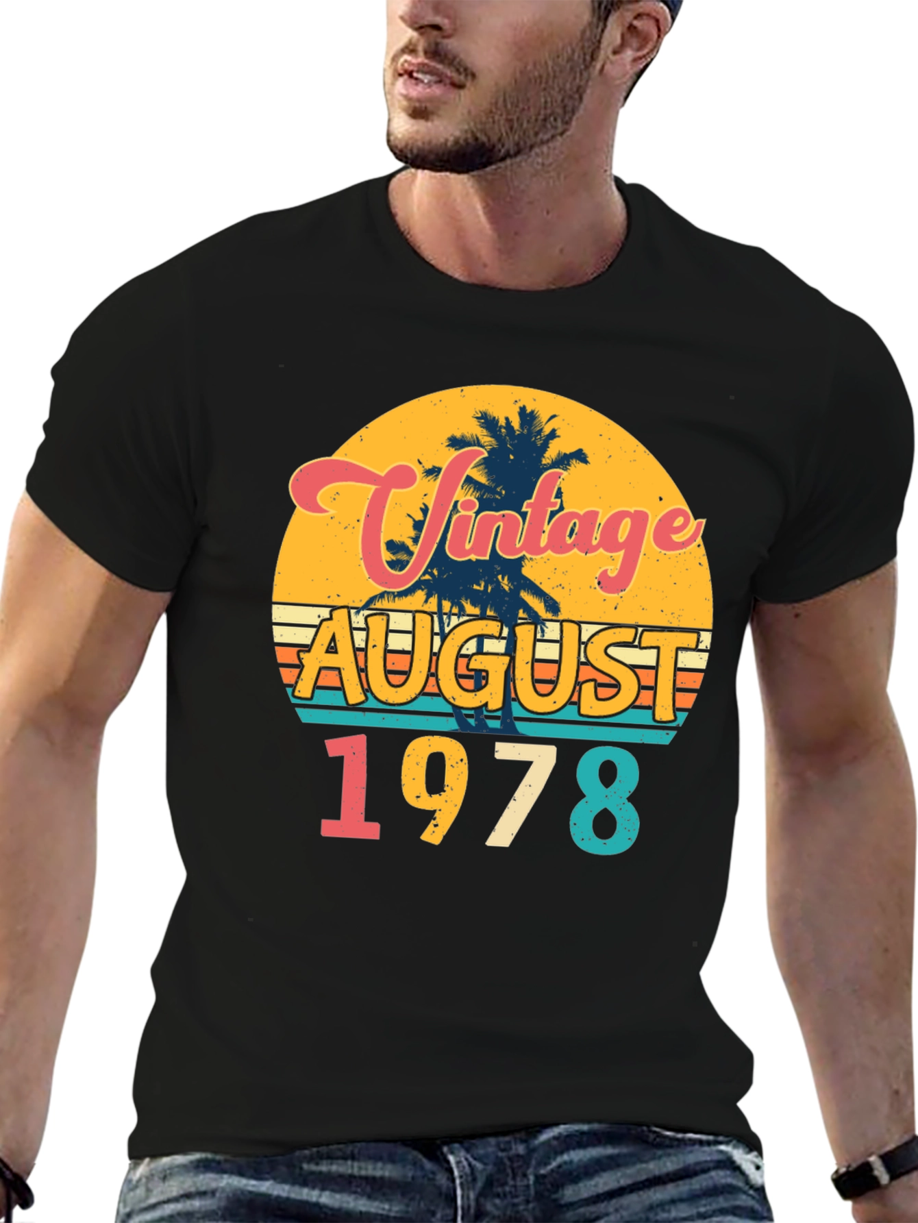 Black Vintage August 1978 Graphic T-Shirt view 6