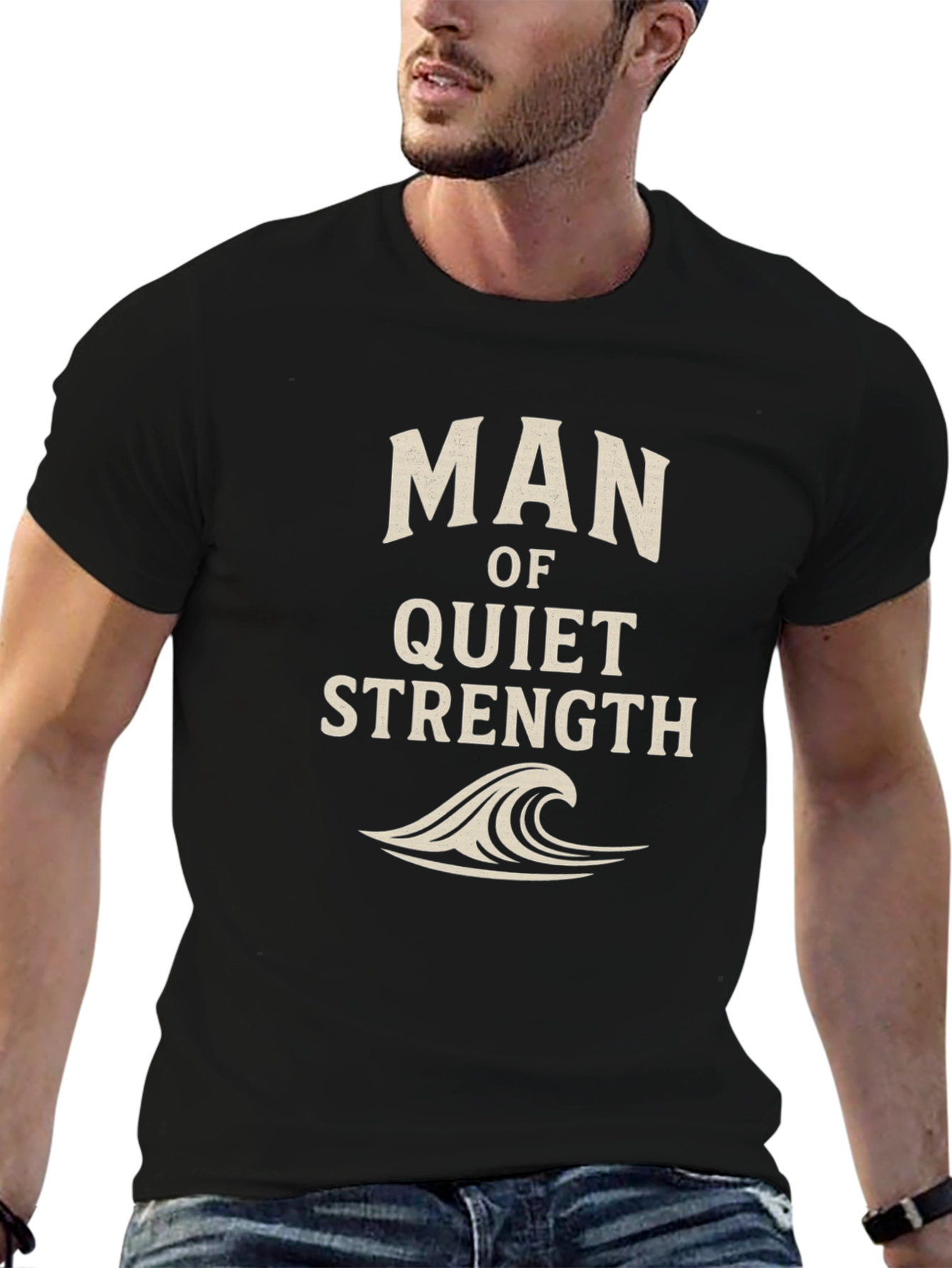 Black Man of Quiet Strength Graphic Tee view 6
