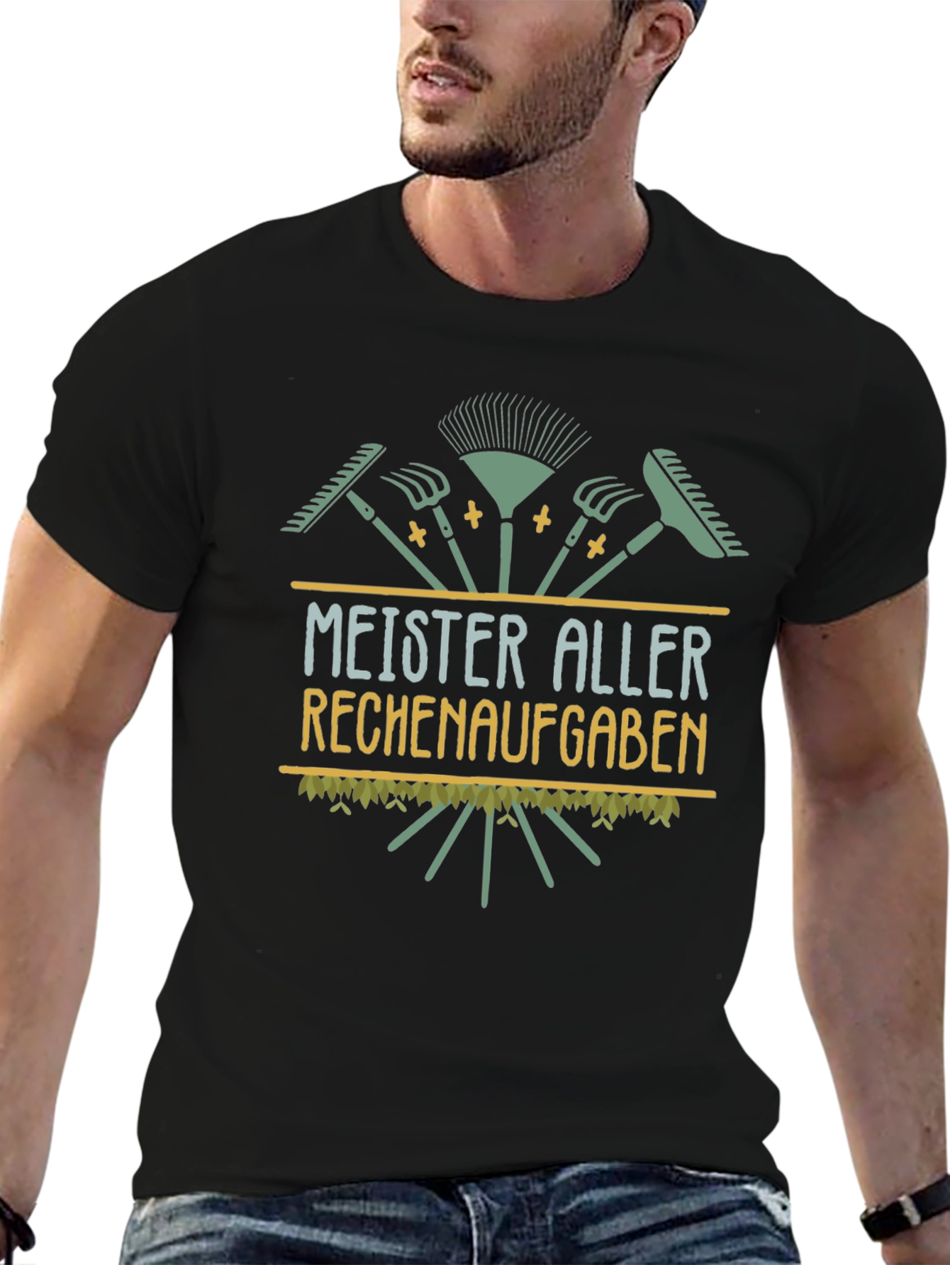 Black Meister Aller Rechenaufgaben Funny Gardening T-Shirt view 6