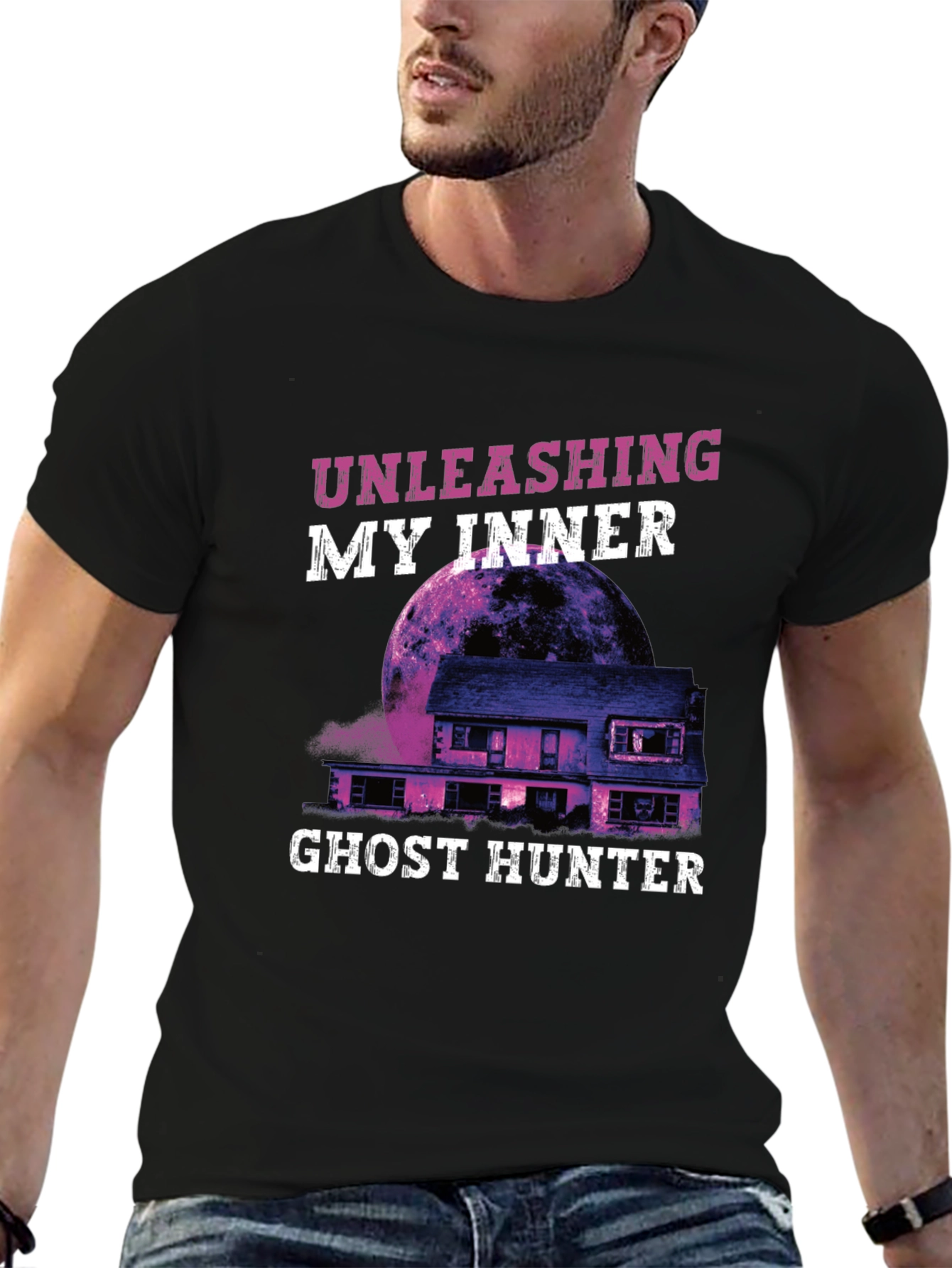 Black Ghost Hunter Graphic Tee view 6