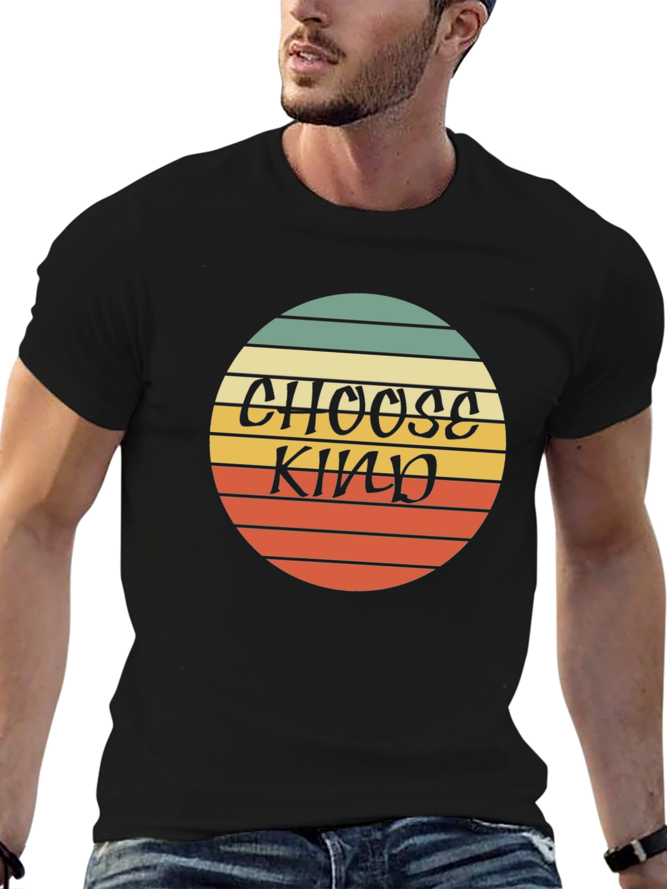 Black Choose Kind Retro Graphic Tee view 6