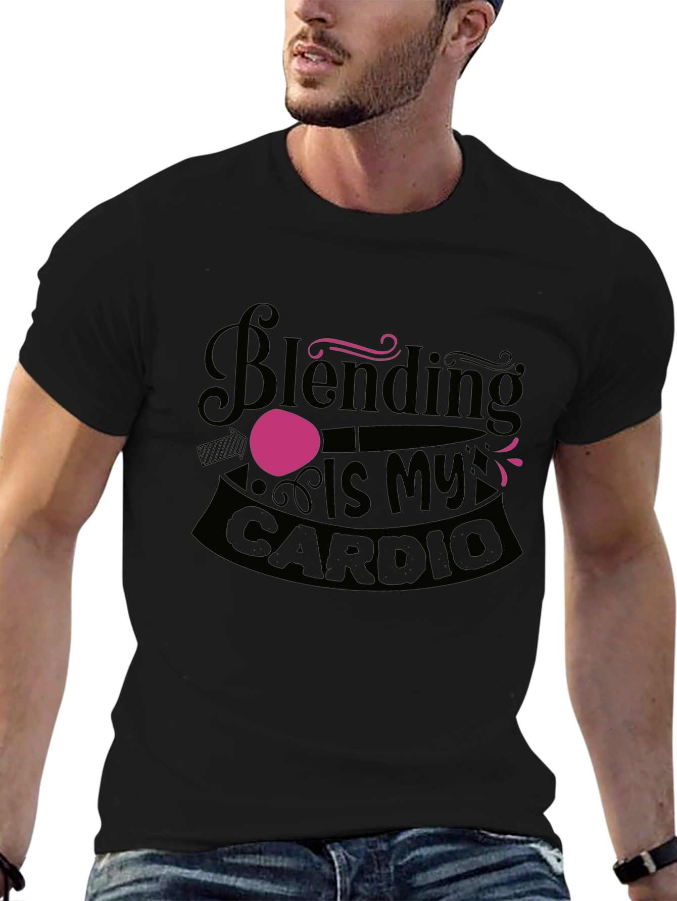 Black Blending Is My Cardio Black Graphic Tee view 6