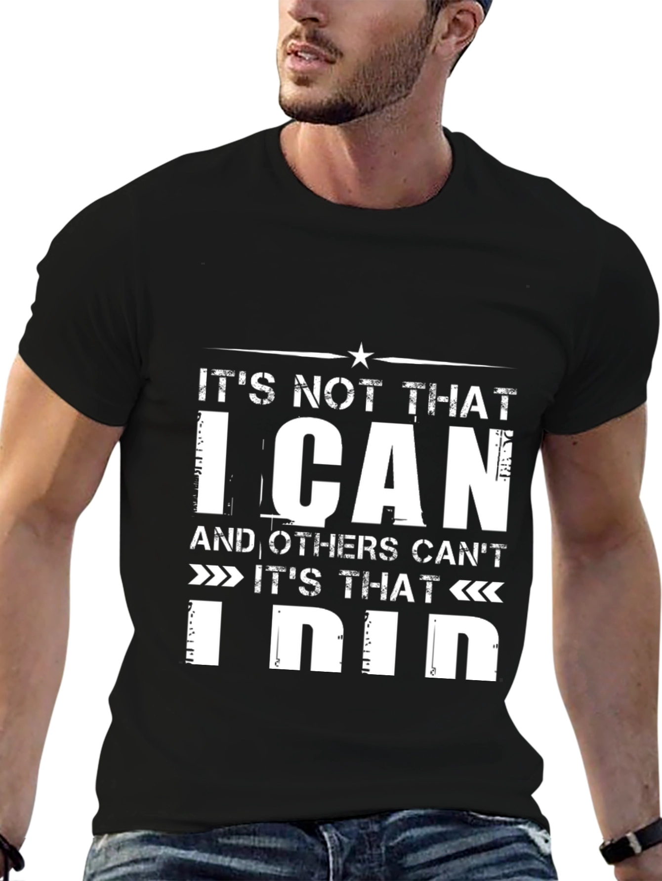Black It's Not That I Can T-Shirt - Novelty Graphic Tee view 6