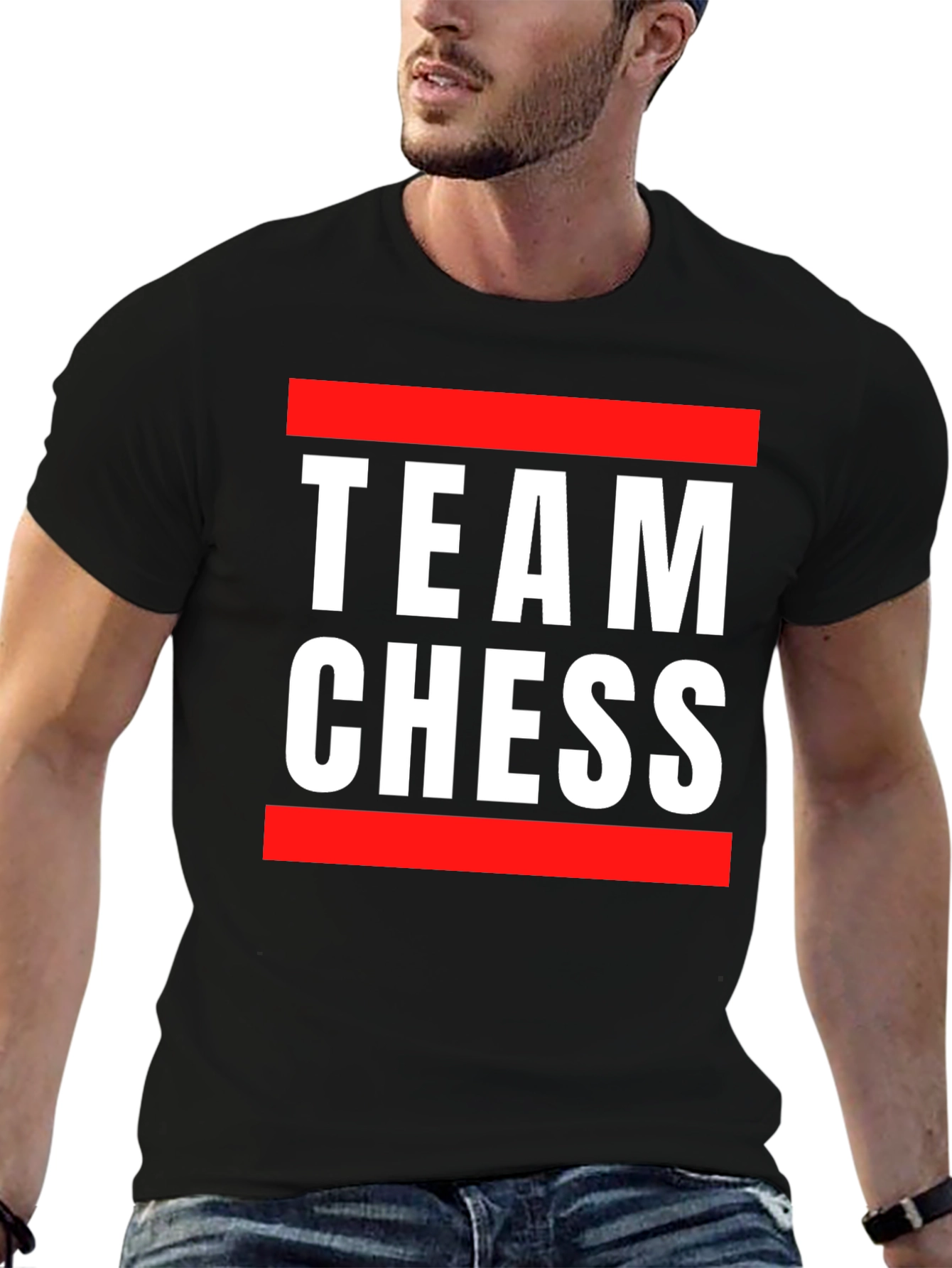 Black Team Chess Graphic Tee - Stylish Black T-Shirt view 6