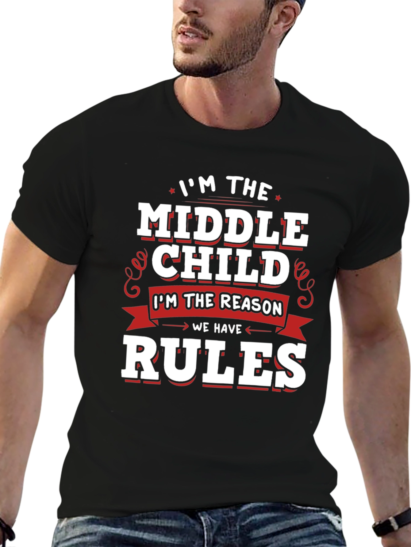Black Middle Child Reason T-Shirt view 6