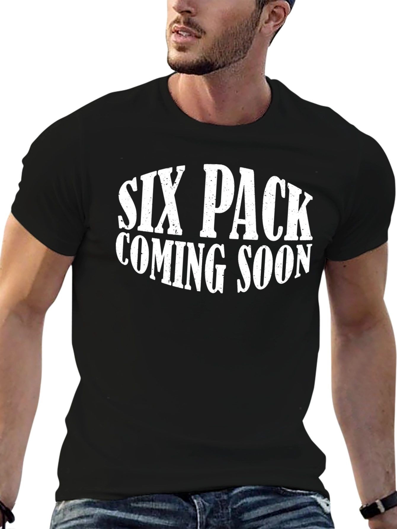 Black Six Pack Coming Soon Men's T-Shirt view 6