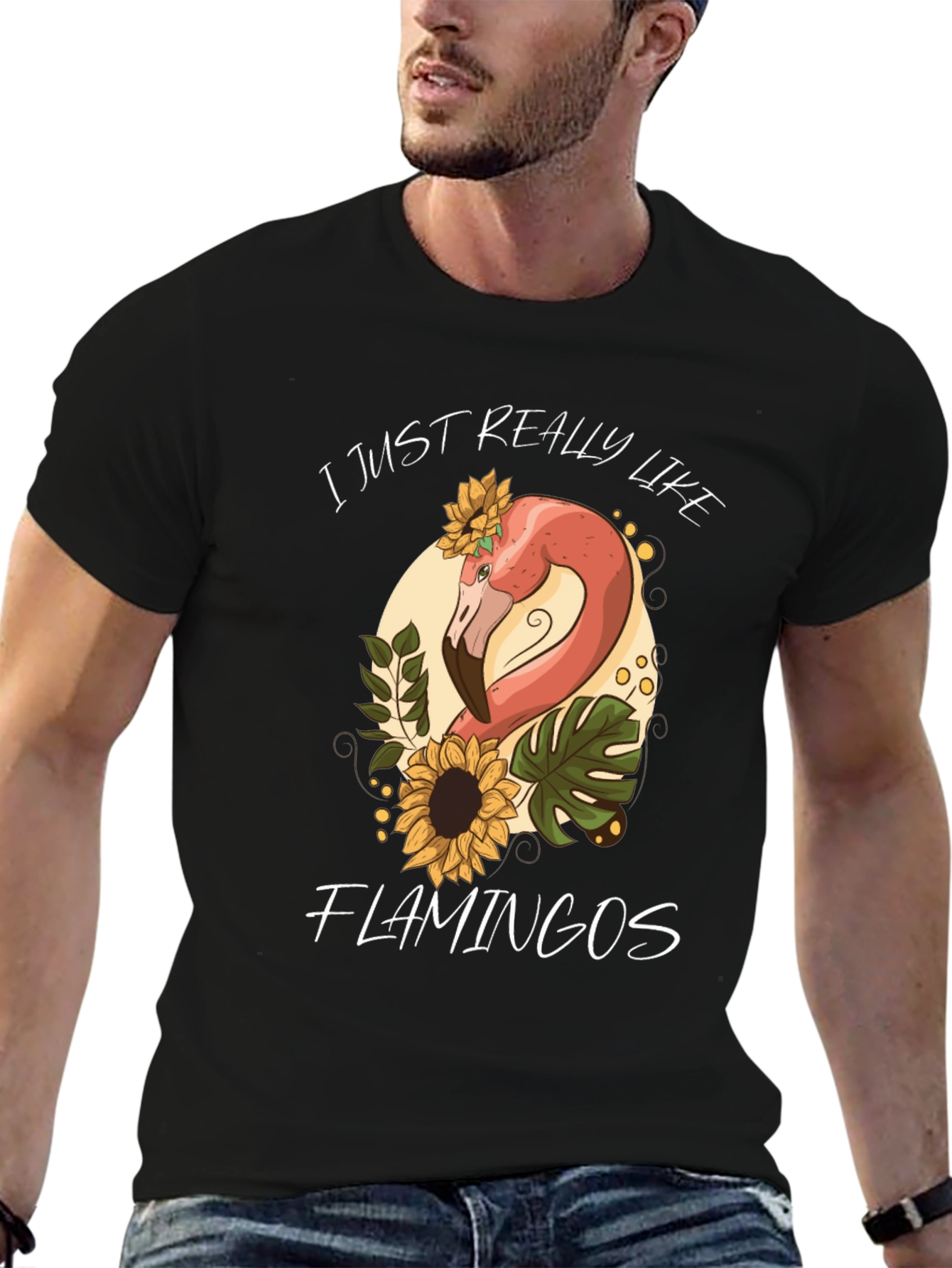 Black Flamingo Lover Graphic Tee - Cute and Comfy! view 6