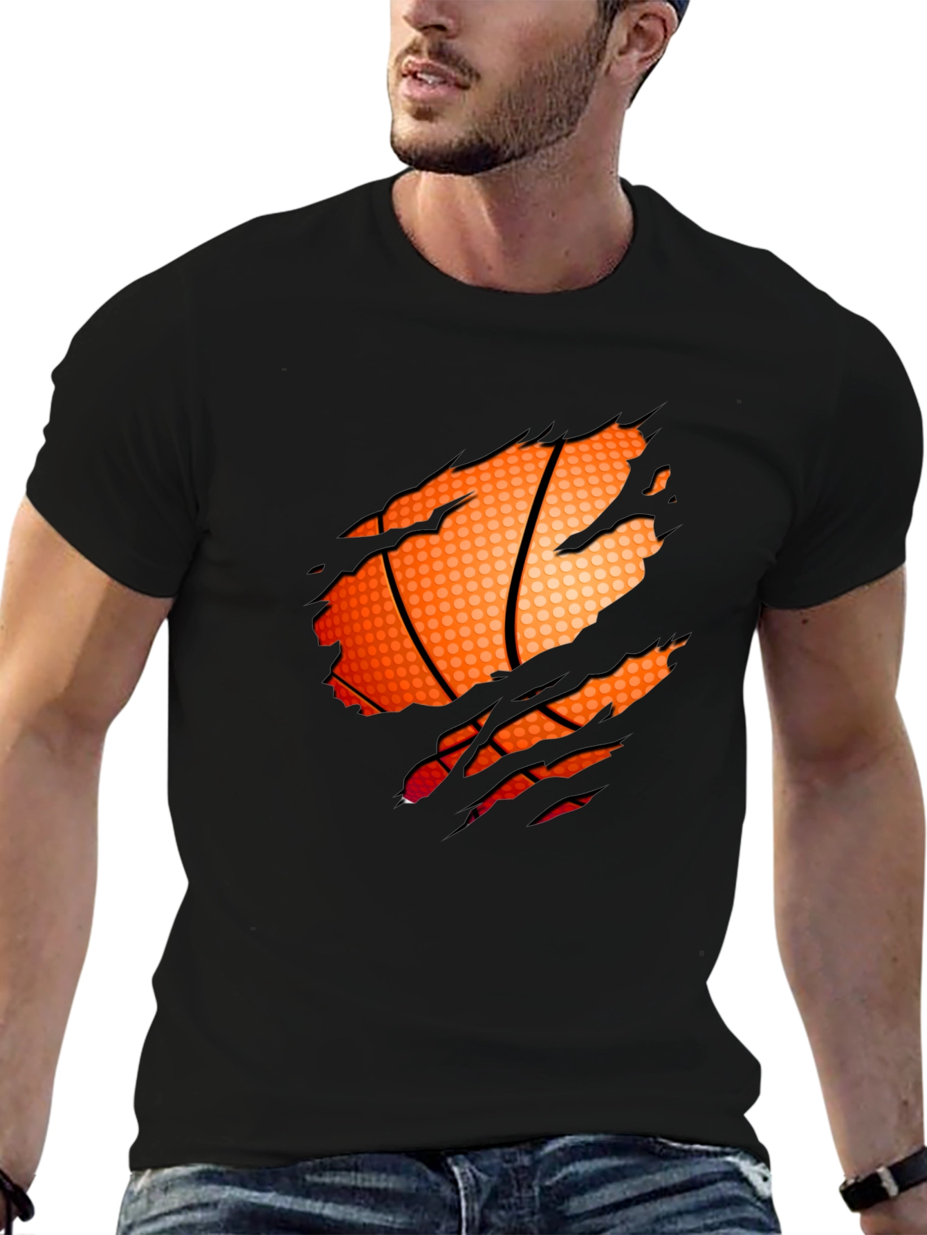Basketball Graphic Black T-Shirt - 6