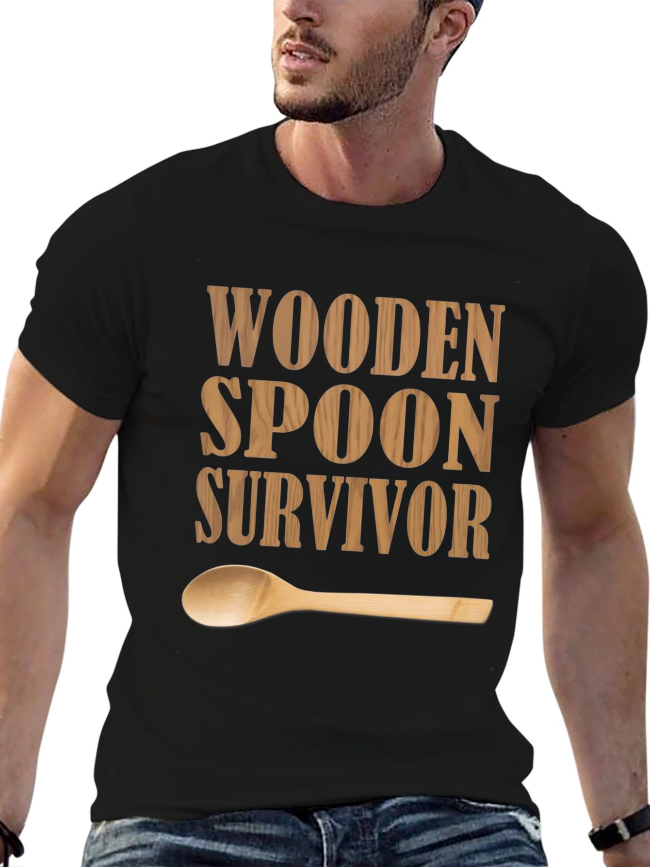 Black Wooden Spoon Survivor Graphic T-Shirt view 6