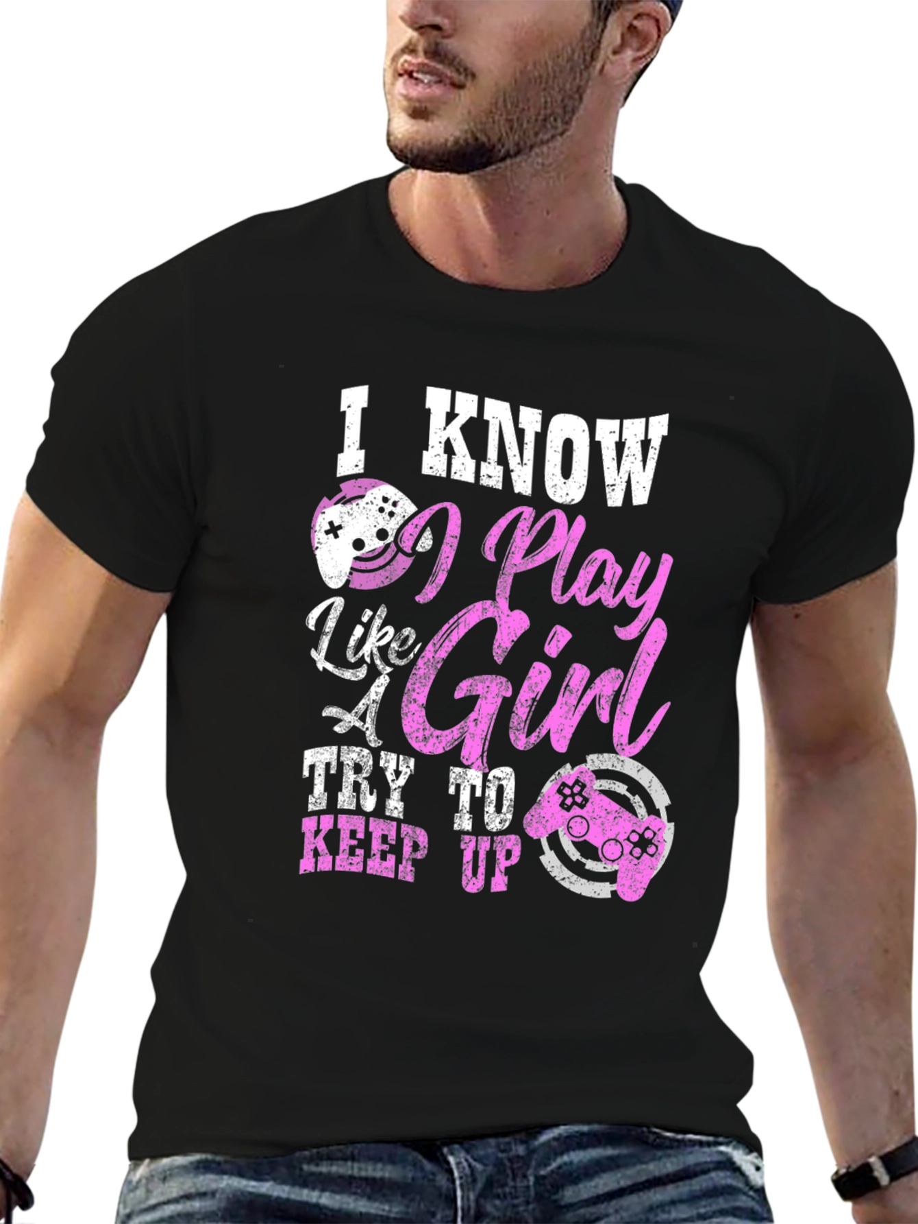 Black I Know I Play Like A Girl T-Shirt view 6