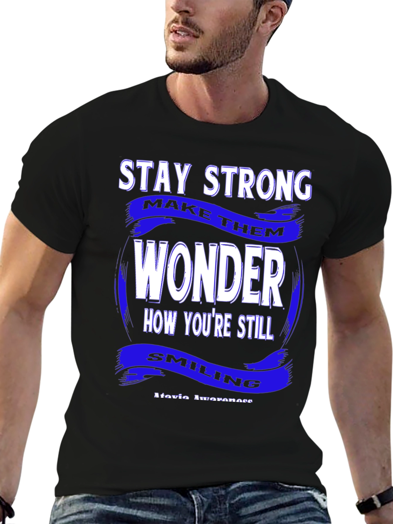 Black Stay Strong Graphic Tee - Black view 6