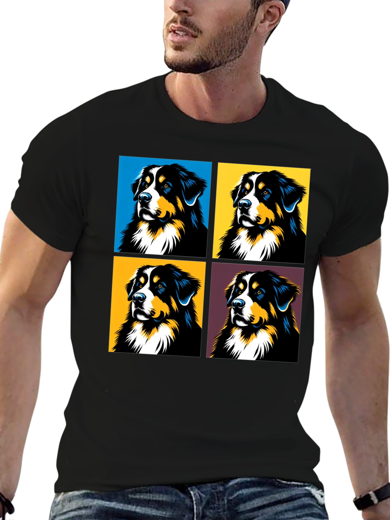Black Dog Pop Art T-Shirt - Stylish Canine Tee view 6