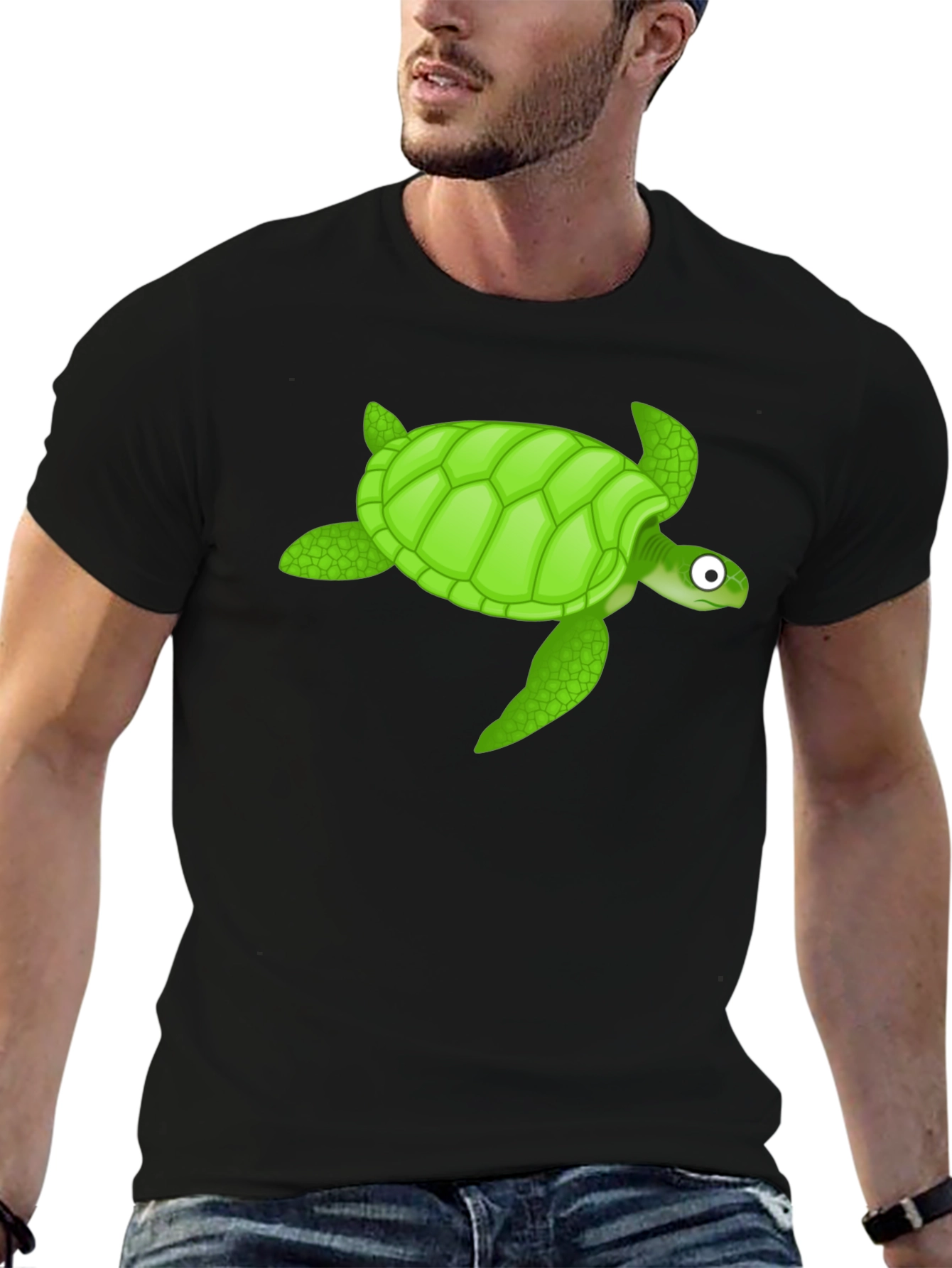 Black Turtle Graphic Black T-Shirt view 6