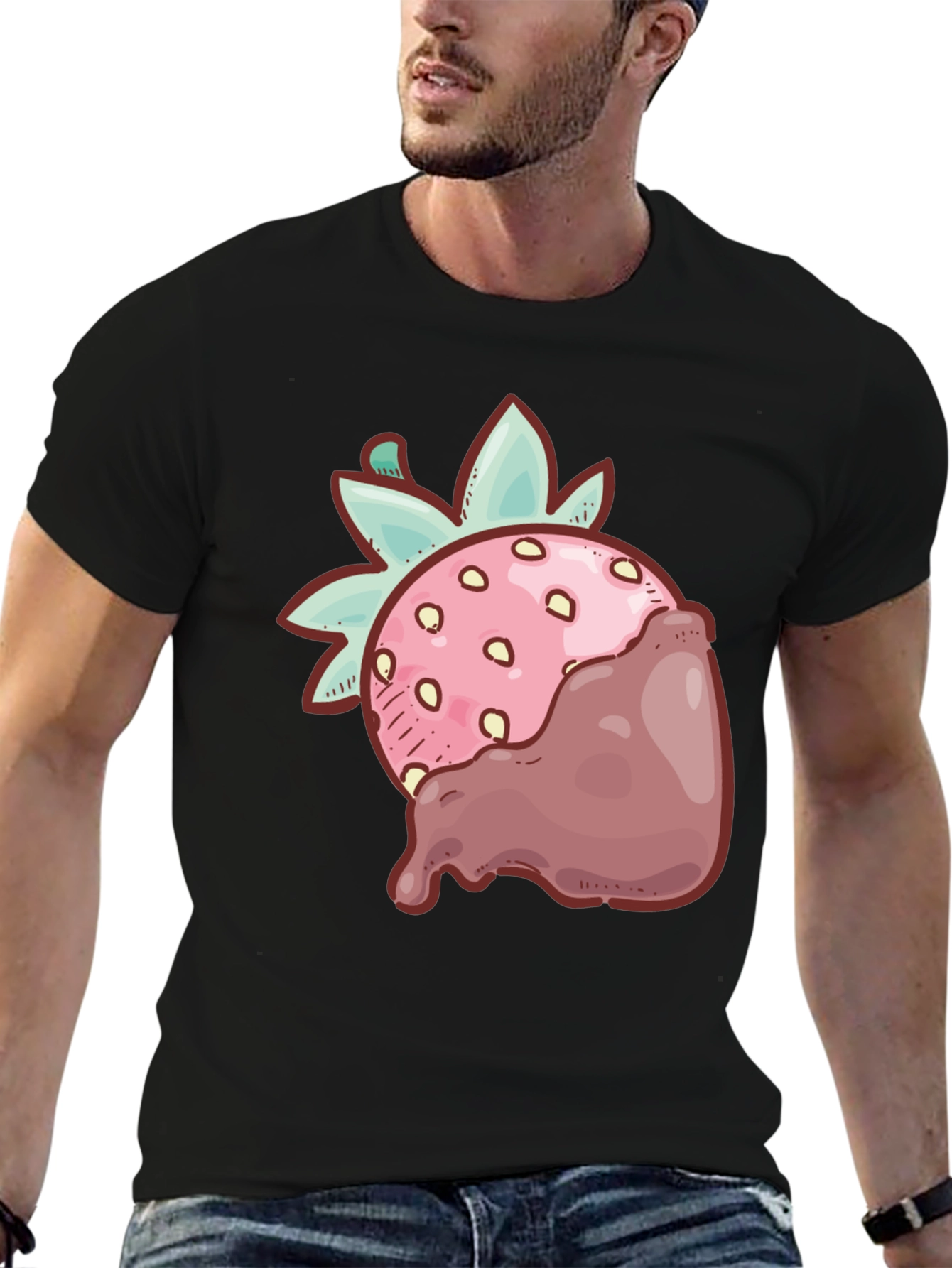 Black Strawberry Chocolate Dipped T-Shirt view 6