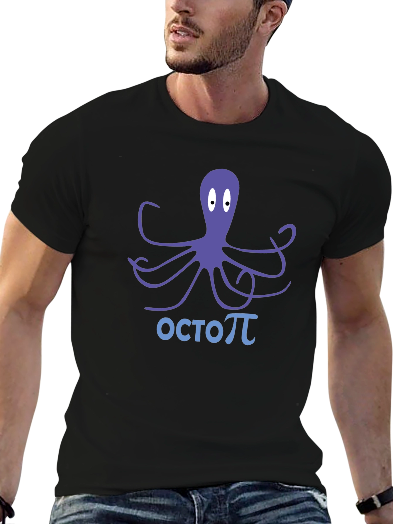 Black Octopi Tee - Funny Math Pun T-Shirt view 6