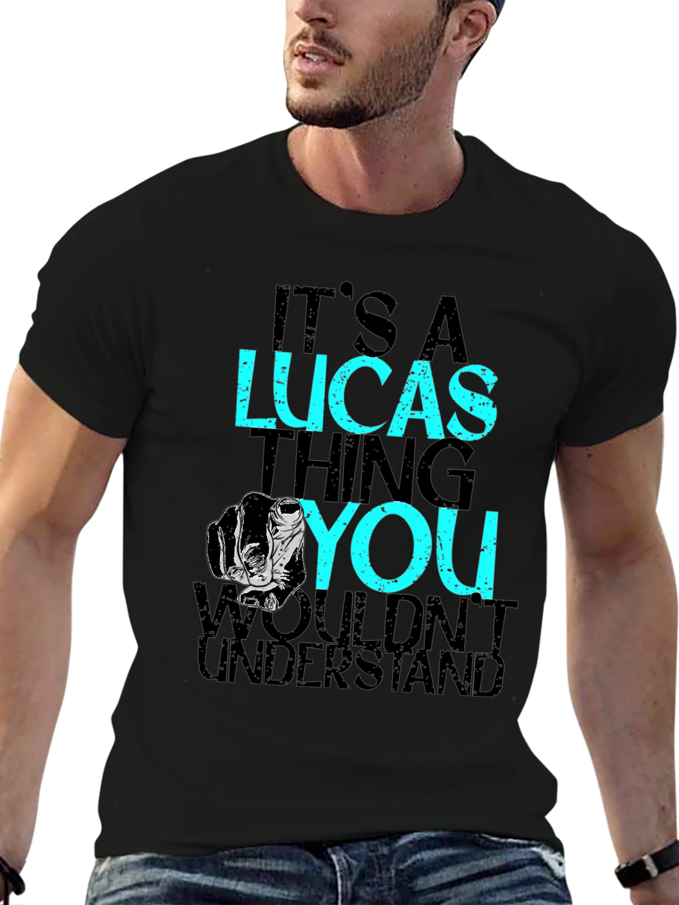 Black It's A Lucas Thing T-Shirt - Black view 6