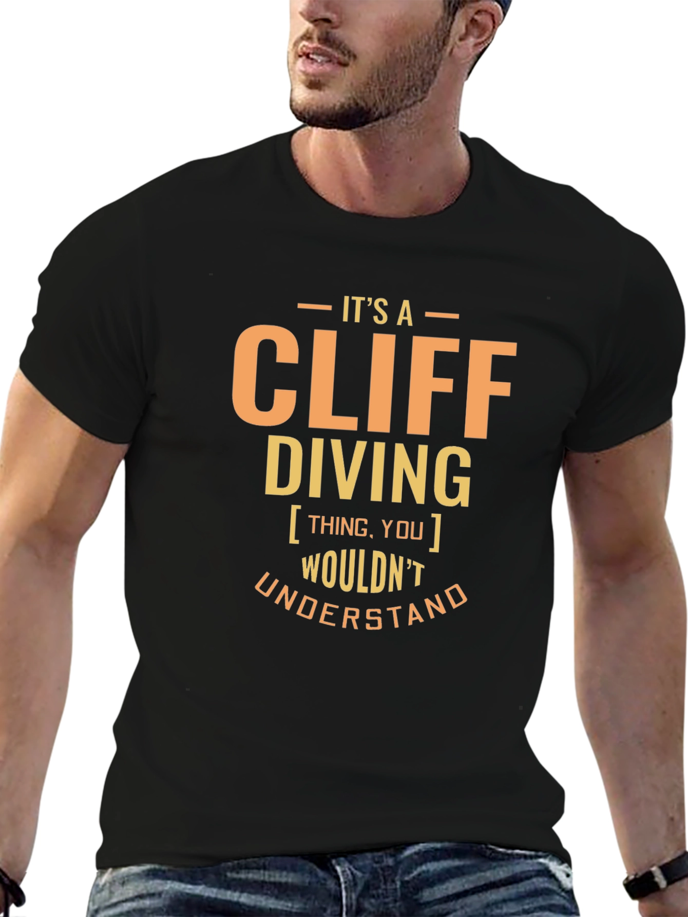 Black It's A Cliff Diving Thing T-Shirt view 6