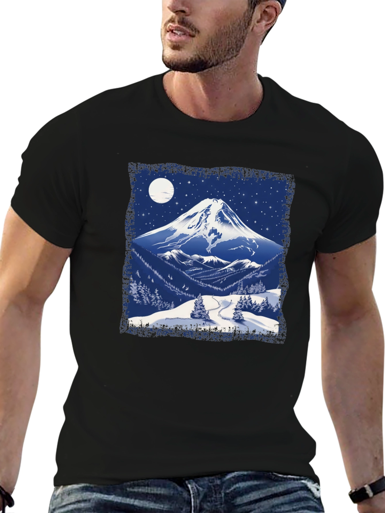 Black Mountain Peak Graphic Tee - Black Unisex view 6