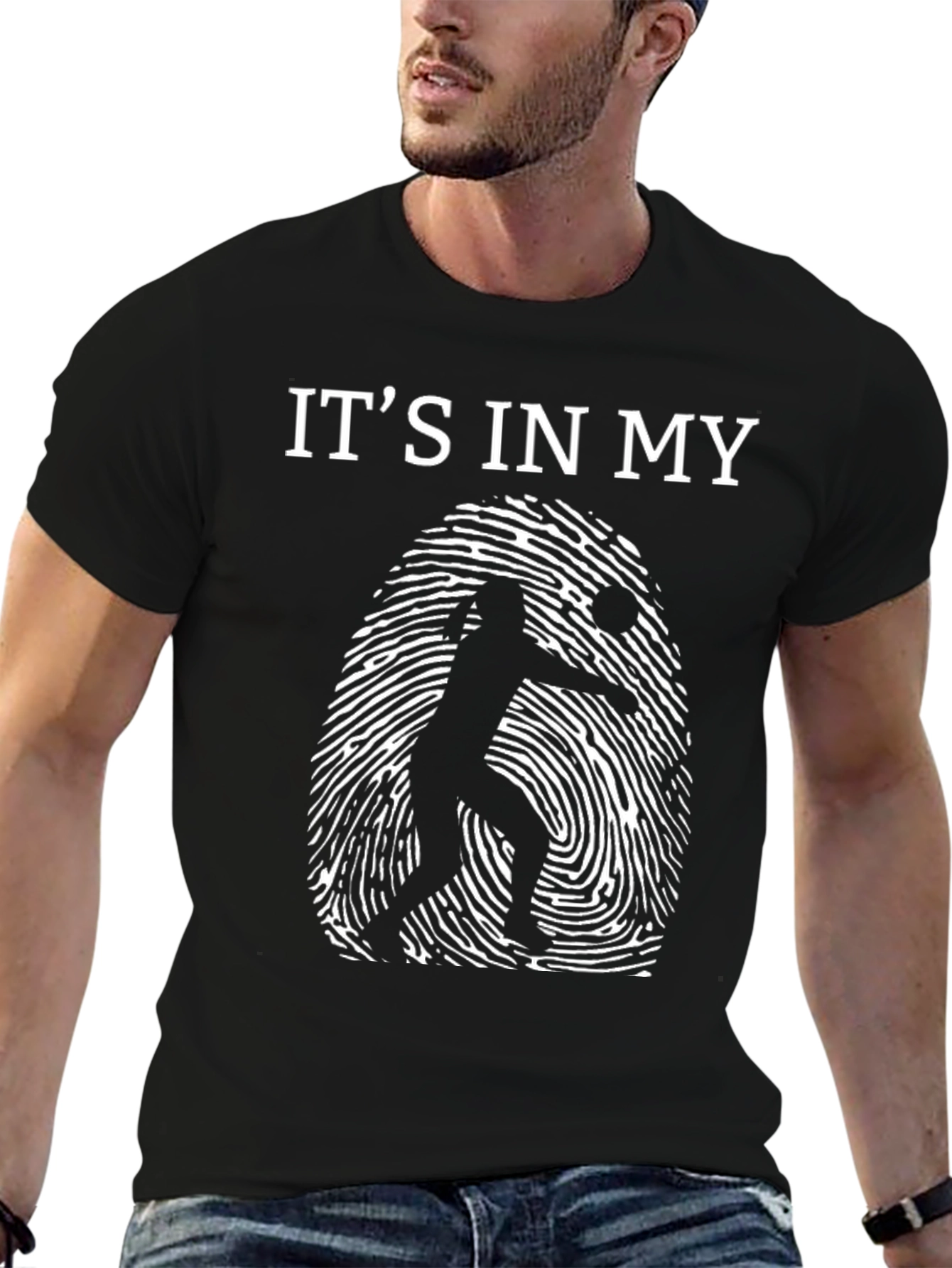 Black Volleyball in My DNA Black T-Shirt view 6