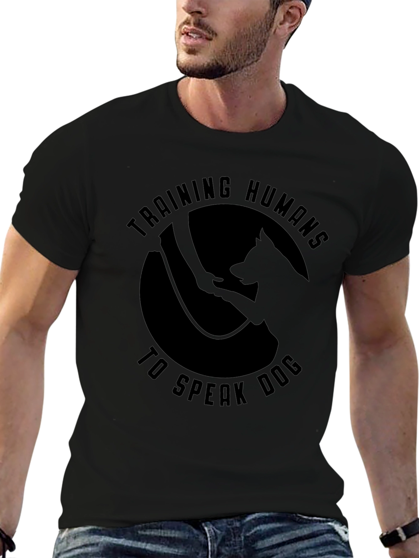 Black Training Humans to Speak Dog T-Shirt view 6