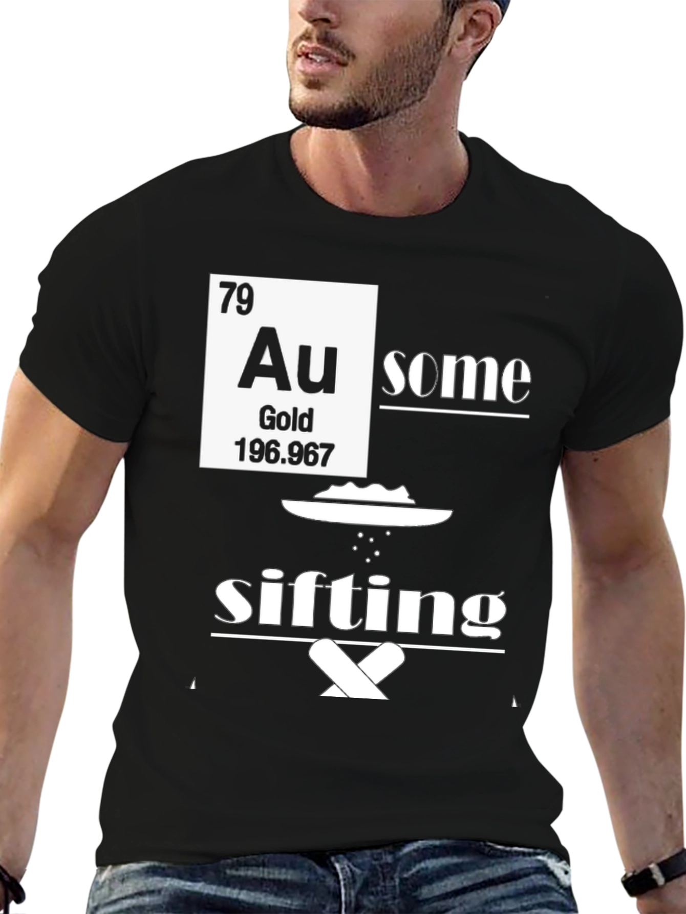 Black Awesome Gold Sifting T-Shirt view 6