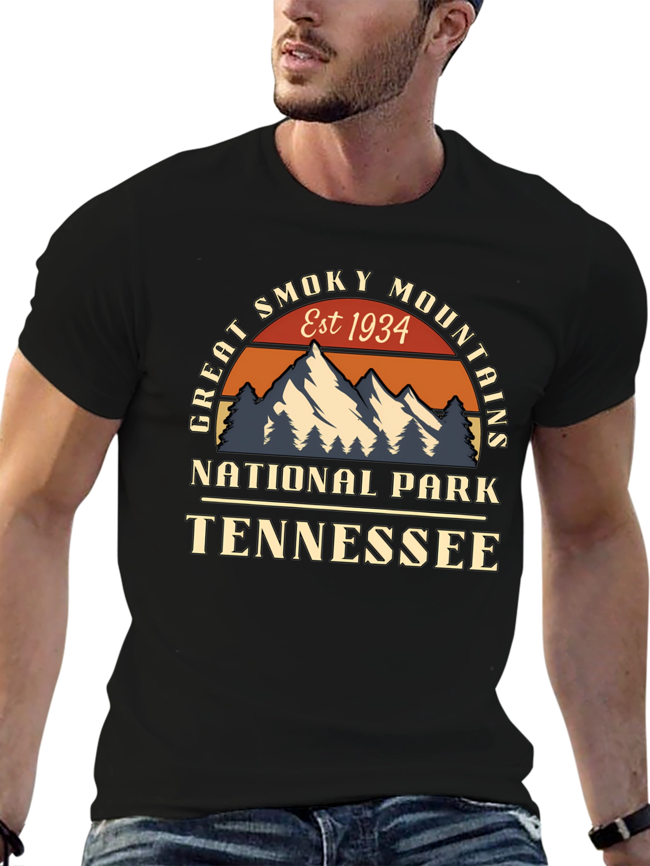 Black Great Smoky Mountains Tee - National Park Tennessee view 6