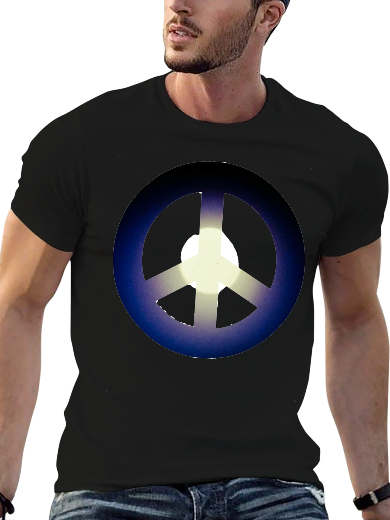Black Peace Sign Graphic T-Shirt - Black view 6