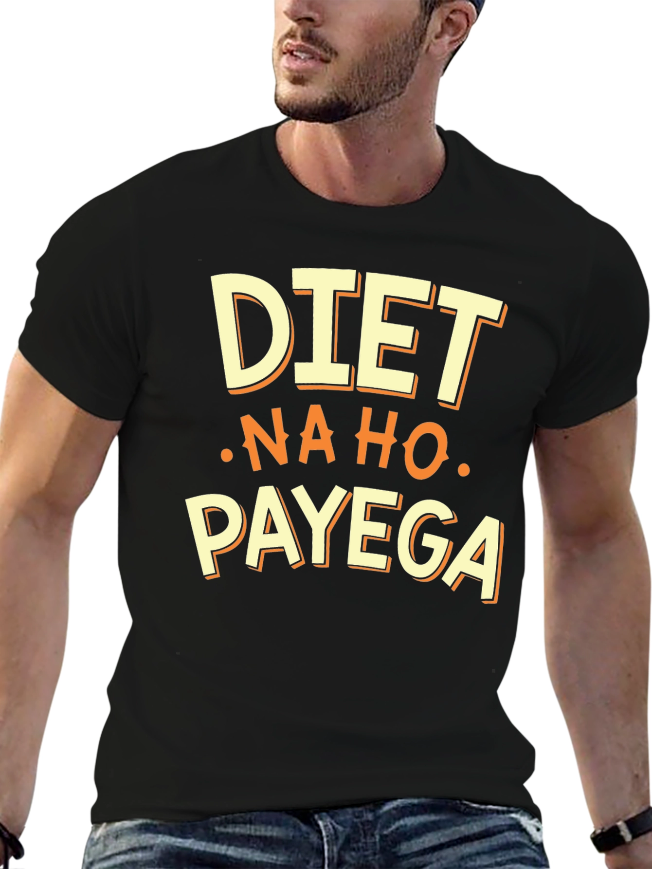 Black Diet Nahi Ho Payega Funny T-Shirt view 6