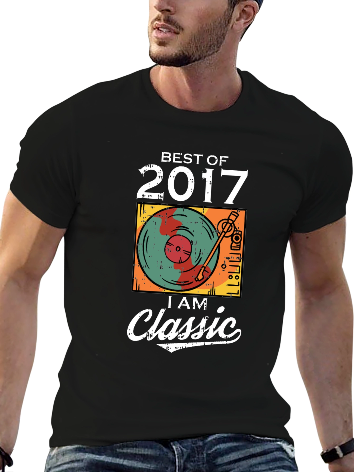 Black Best of 2017 Classic Vinyl Record Graphic Tee view 6