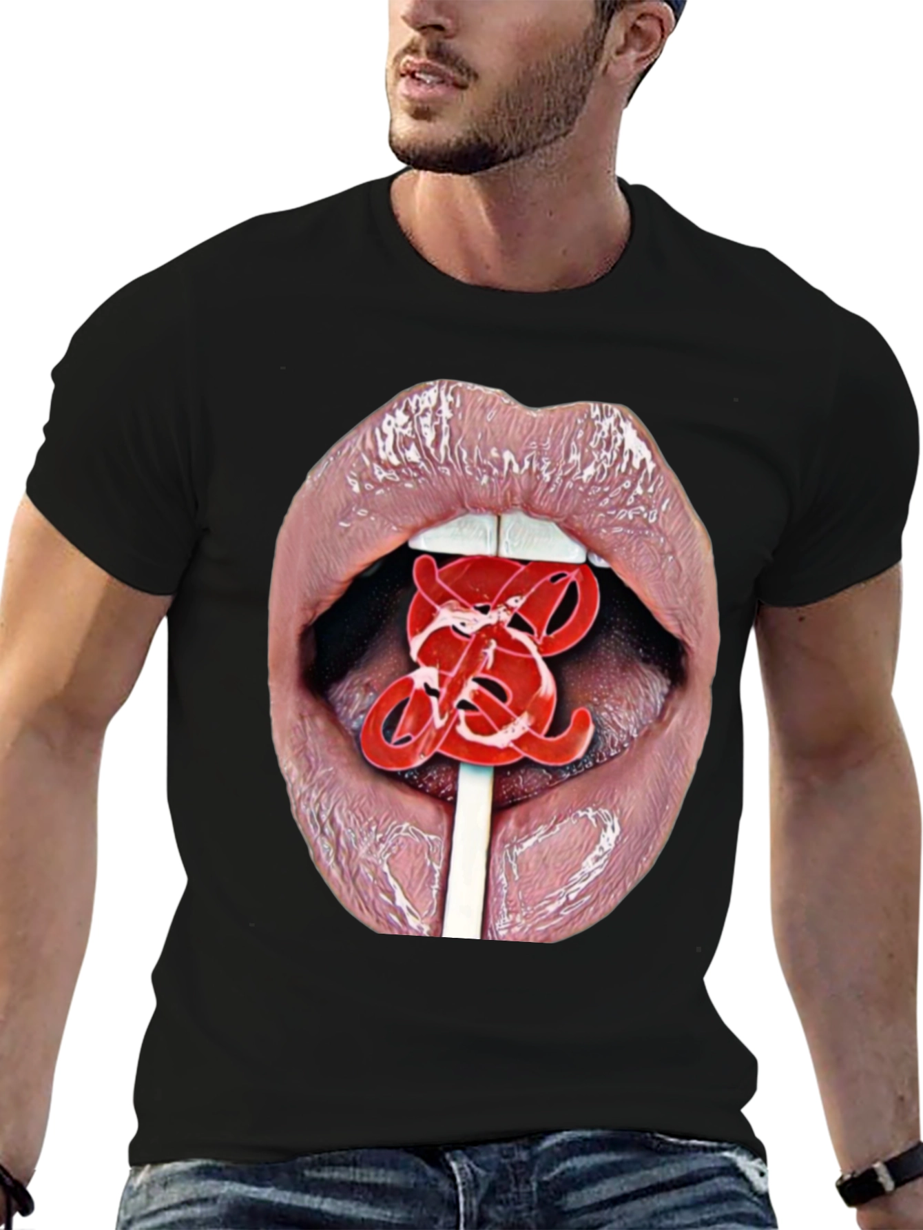 Black Lips Lollipop Graphic Tee - Bold & Edgy view 6