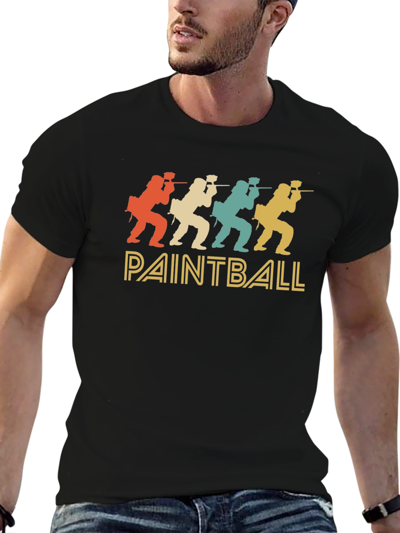 Black Retro Paintball T-Shirt view 6