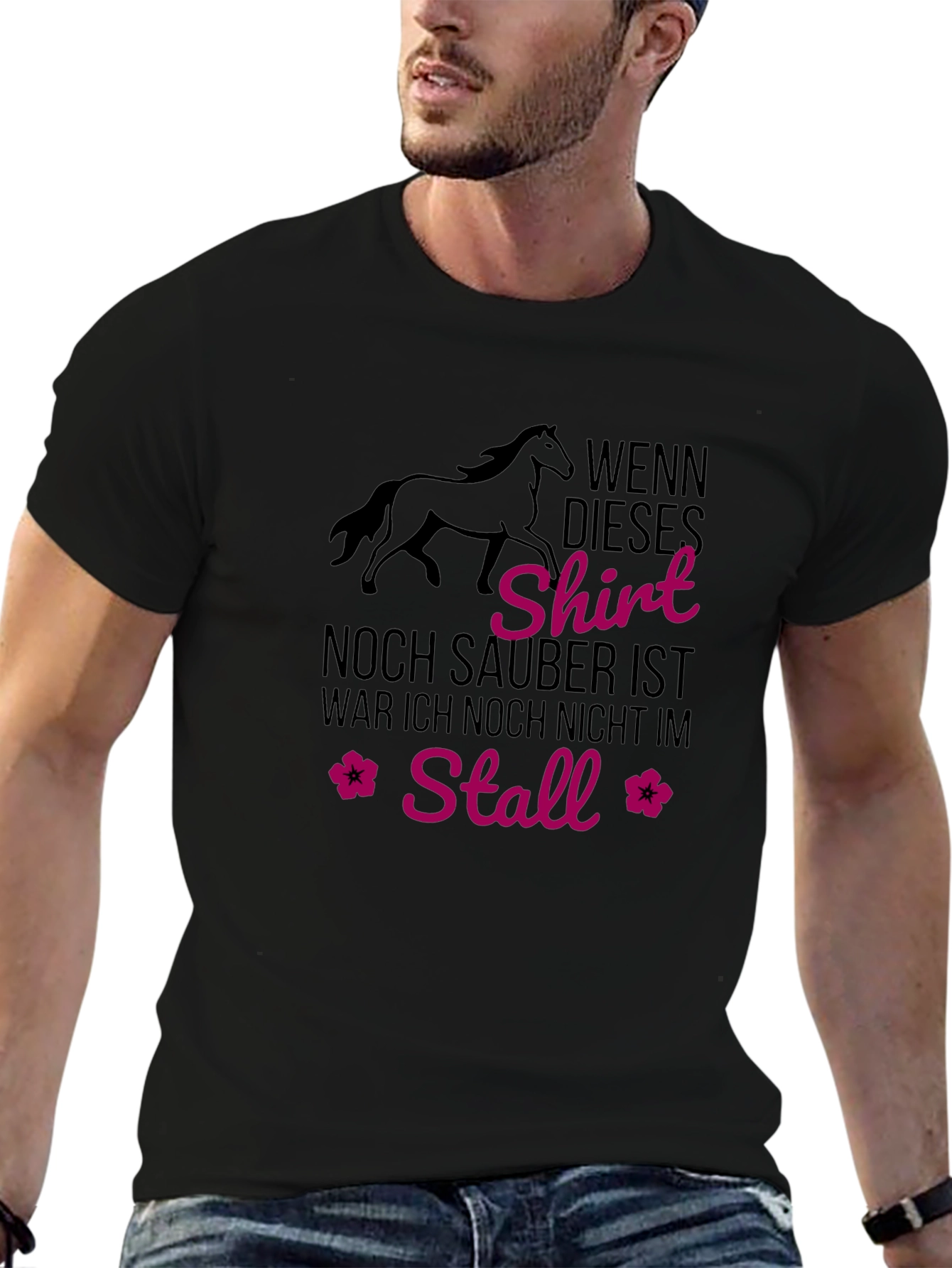 Black Horse Stall T-Shirt - Equestrian Lover's Tee view 6