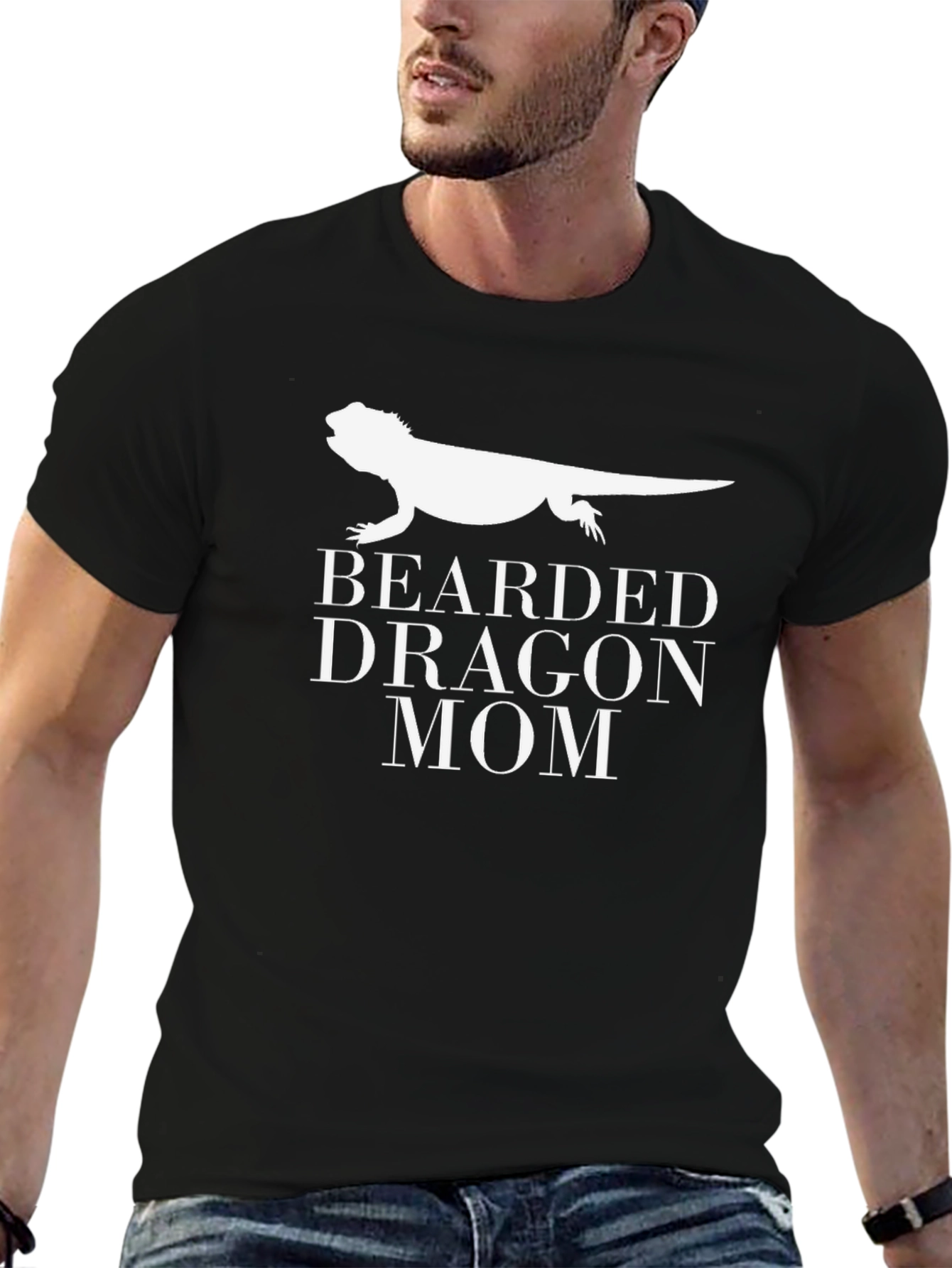 Black Bearded Dragon Mom T-Shirt view 6