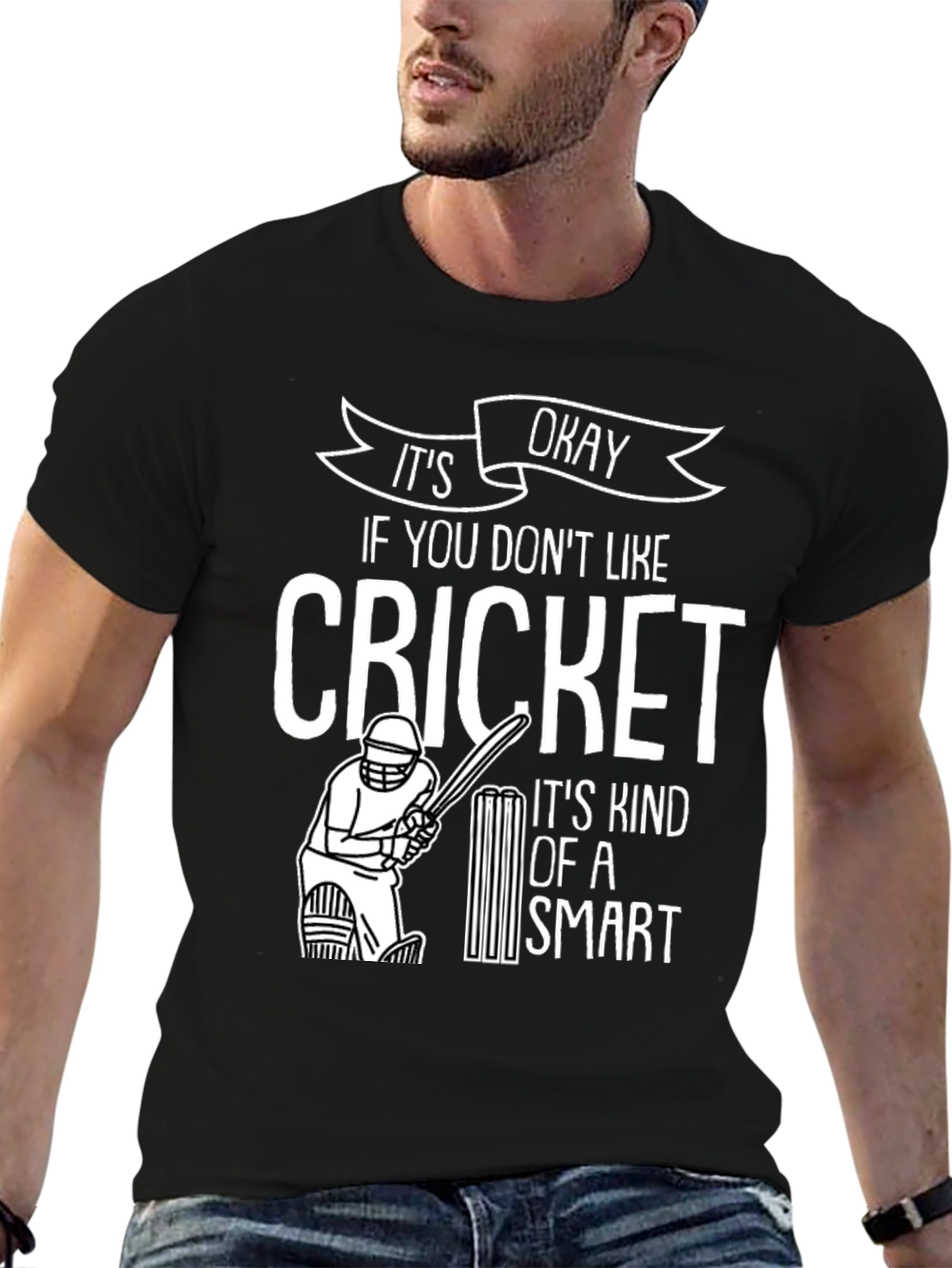 Funny Cricket T-Shirt - It's Okay Smart Design - 6