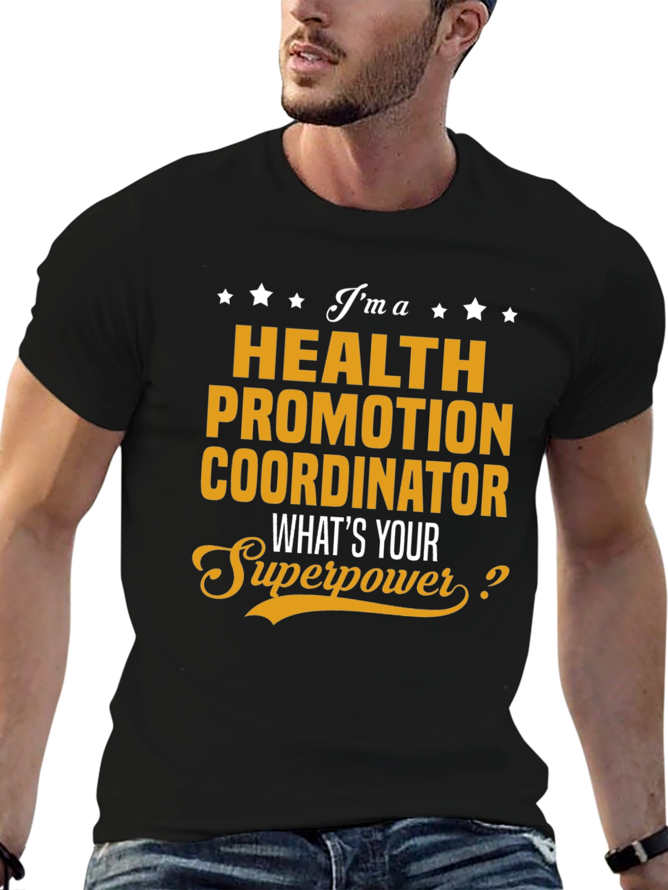 Black Health Promotion Coordinator Superpower T-Shirt view 6
