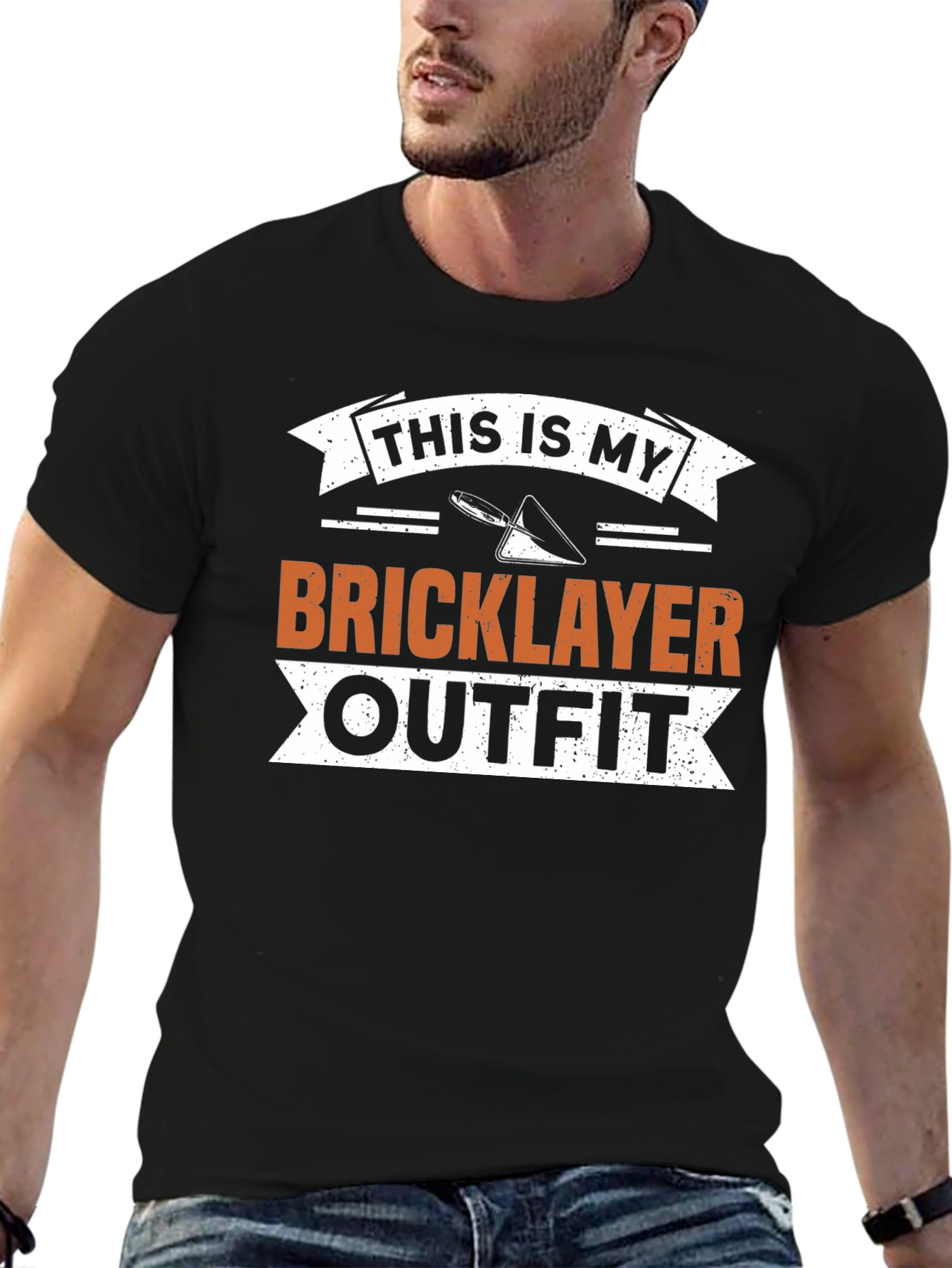 Black Bricklayer Outfit T-Shirt - Funny Construction Worker Tee view 6
