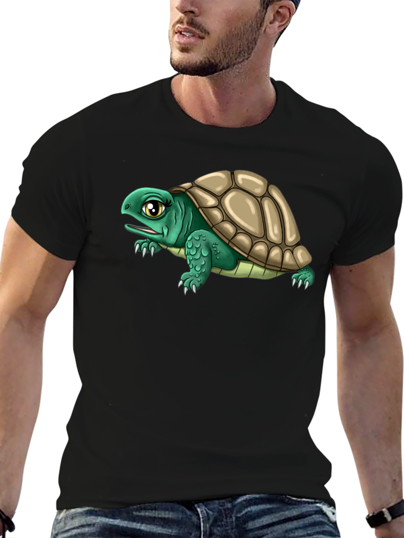 Black Turtle Graphic Black T-Shirt view 6