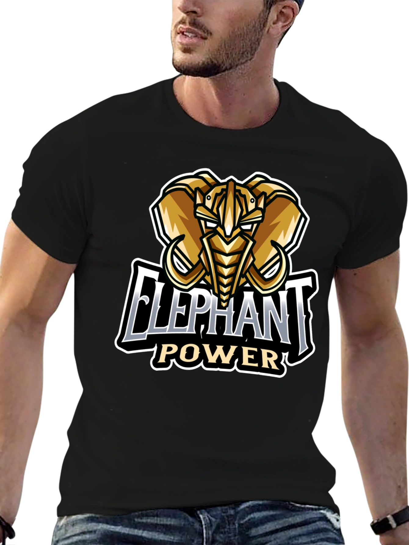 Black Elephant Power Graphic T-Shirt view 6