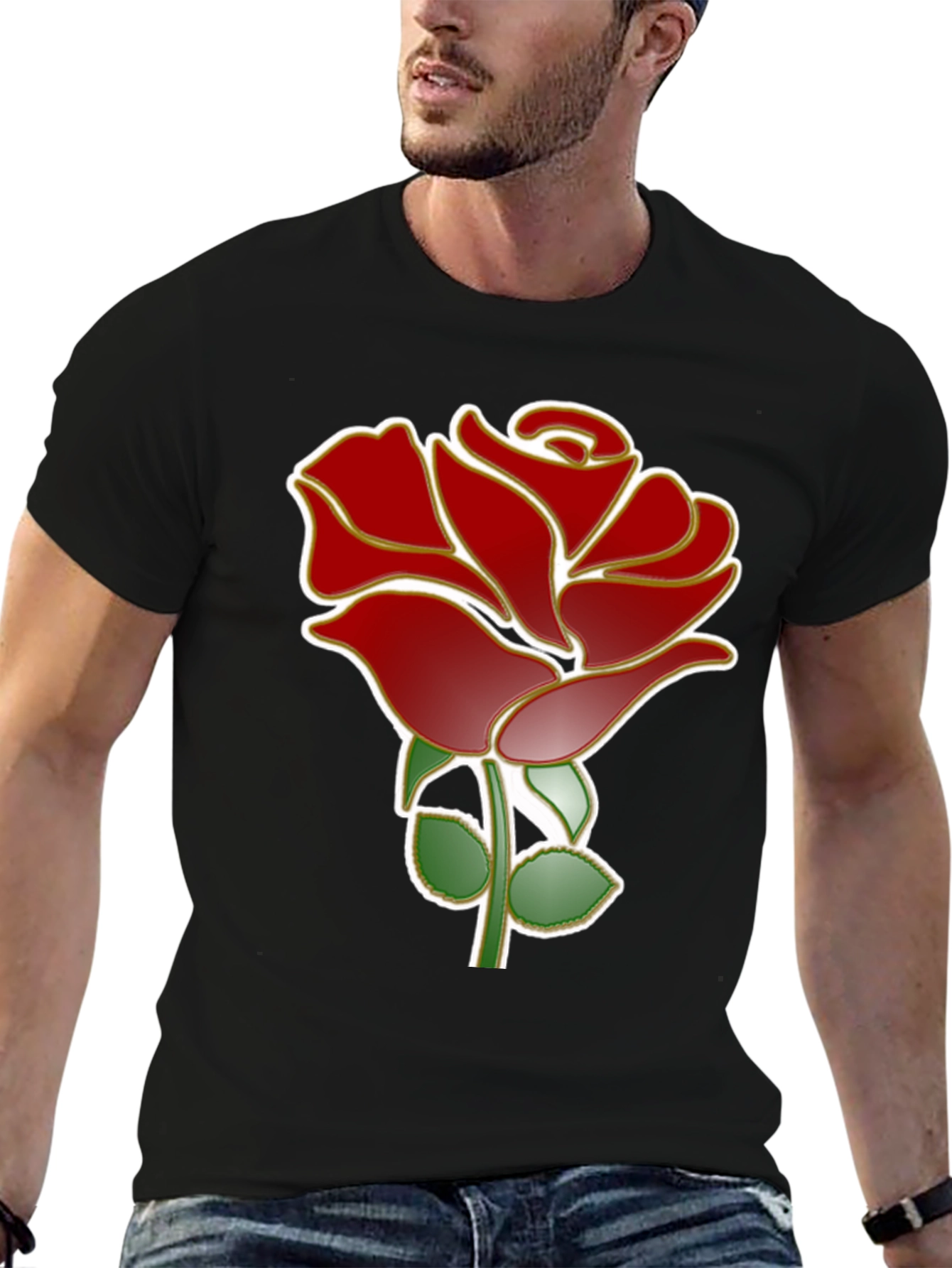Black Rose Graphic T-Shirt - Stylish Black Tee view 6