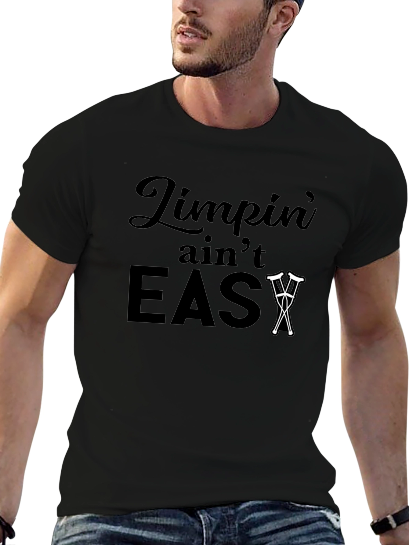 Black Limpin' Ain't Easy T-Shirt view 6